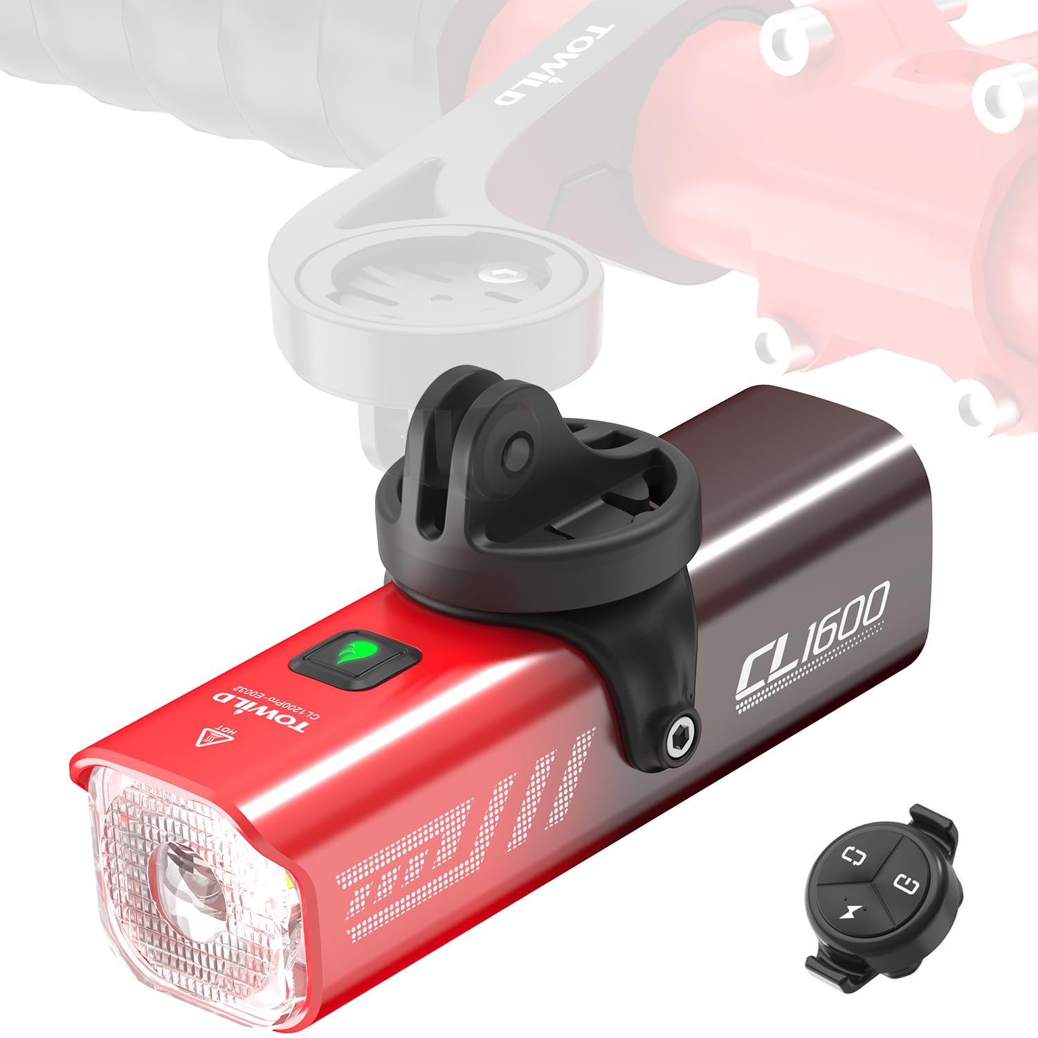 TOWILD CL1600 自転車ライト 1600ルーメン 高輝度 LEDヘッドライト ロードバイクライト 防水 IPX6 充電式 USB-C 5000mAh大容量 自動点灯機能 吊り下げ可能 長時間使用 フロントライト クロスバイク