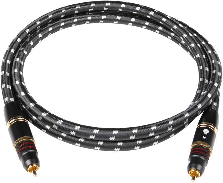 JIB RCA(オス) to RCA(オス) 同軸ケーブル オーディオケーブル/サブウーファー/アンプ/DAC デコーダー/同軸COAXIAL、S/PDIF等対応/長さ1m /OD:10mm