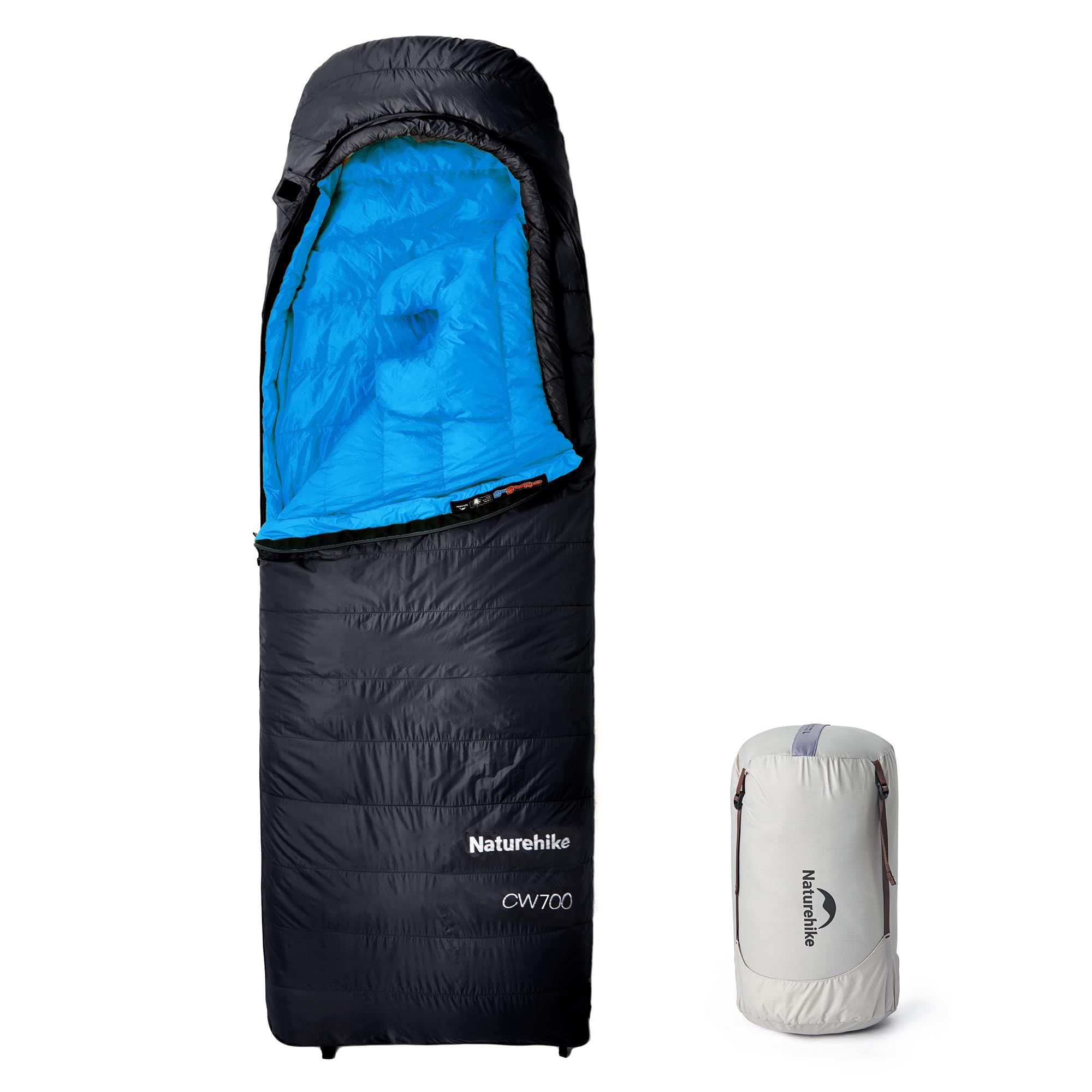 Naturehike 寝袋 ダウン 【足伸ばし可能・完全展開可能】-7.9~4.7℃ シュラフ コンパクト 超軽量 冬用 1人用 650FP 封筒型 4シーズン 防水 保温 防寒 防災用 車中泊 登山 あったか 肌触り良い アウトドア キャンプ 収納袋付き|湖南オンライン