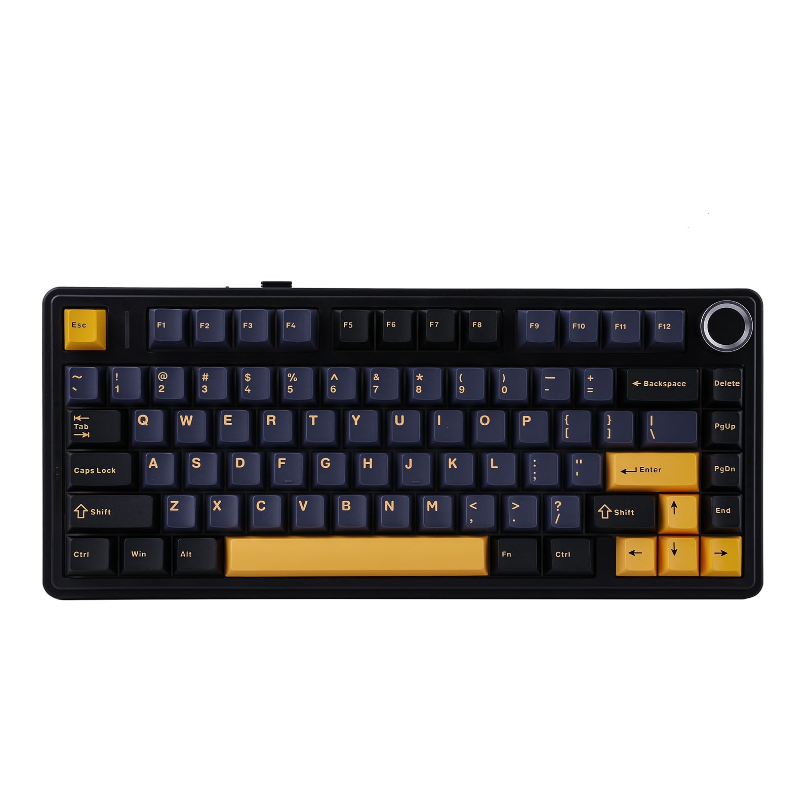 EPOMAKER x Aula F75 ゲーミングキーボード ガスケット メカニカルキーボード 5層パッド＆ノブ付き 75% ワイヤレス ホットスワッパブル Bluetooth/2.4GHz/USB-C RGB 技適認証取得(Black, LEOBOG R