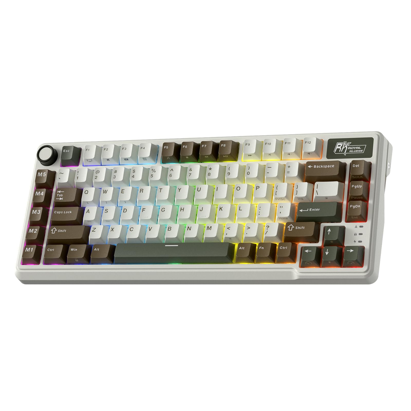 RK ROYAL KLUDGE L75 メカニカルキーボード、ガスケットアセンブリ、ボタン/マクロキー、タッチ可能ネームプレート、トライモードBT/2.4G/USB-C 75% TKLワイヤレスキーボード、ホットスワップ対応、8000mAhバッテリー、プロ｜湖南オンライン