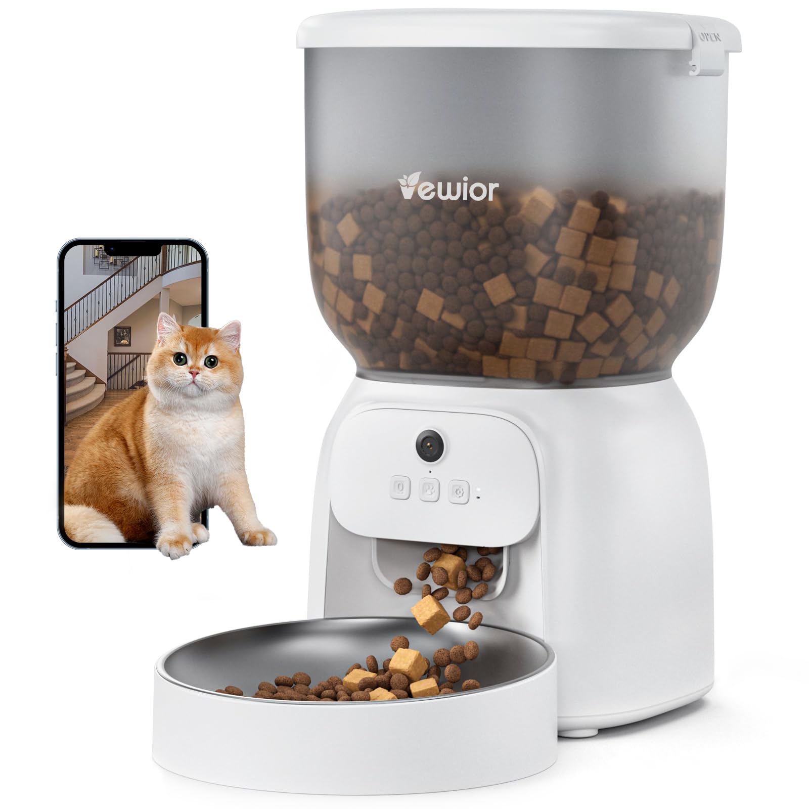 楽天市場】【健康状態を見守り】COOAU 自動給餌器 300万画素 カメラ