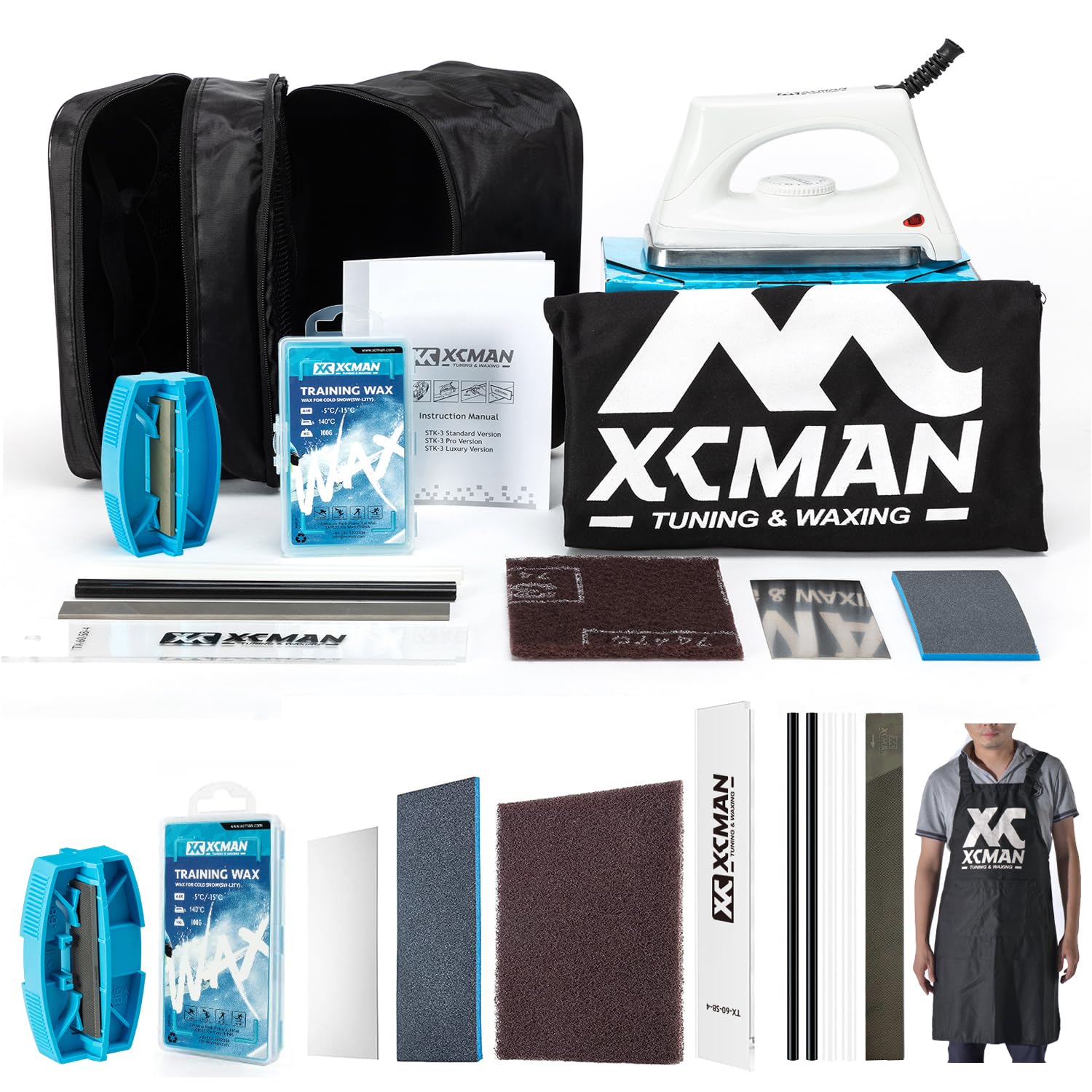 XCMAN コンプリート スキー スノーボード チューニング ワックス キット ワックス アイアン ユニバーサル ワックス エッジ チューナー付 (標準版)|湖南オンライン