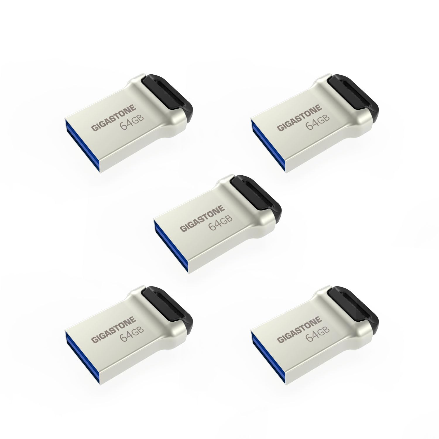 GIGASTONE 64GB Nano Flash USB メモリ (5個セット) Z90 USB 3.2 Gen 1, 120MB/s超高速転送 軽量 小型 金属製 データ保存 バックアップ PC/Mac/テレビ/車載対応 USB 2.0 / 3.0 /|湖南オンライン