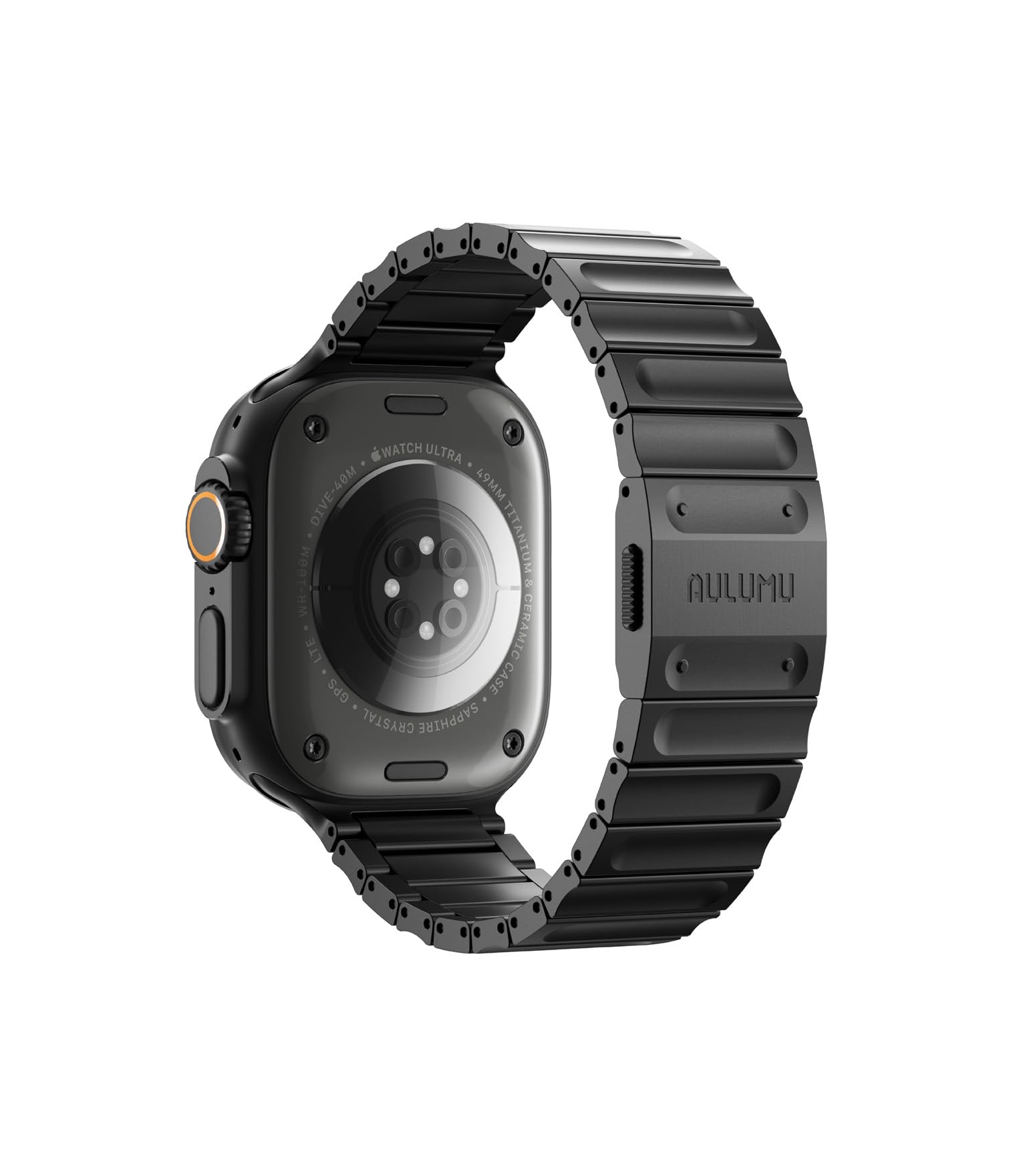 Aulumu C01 ハイパーチタン合金アップルバンド|Apple Watch Ultra 3/2/1対応|超薄型マグネットバックル|DLC硬化処理|iWatch大画面シリーズ対応（49/46/45/44mm）- ブラックチタン