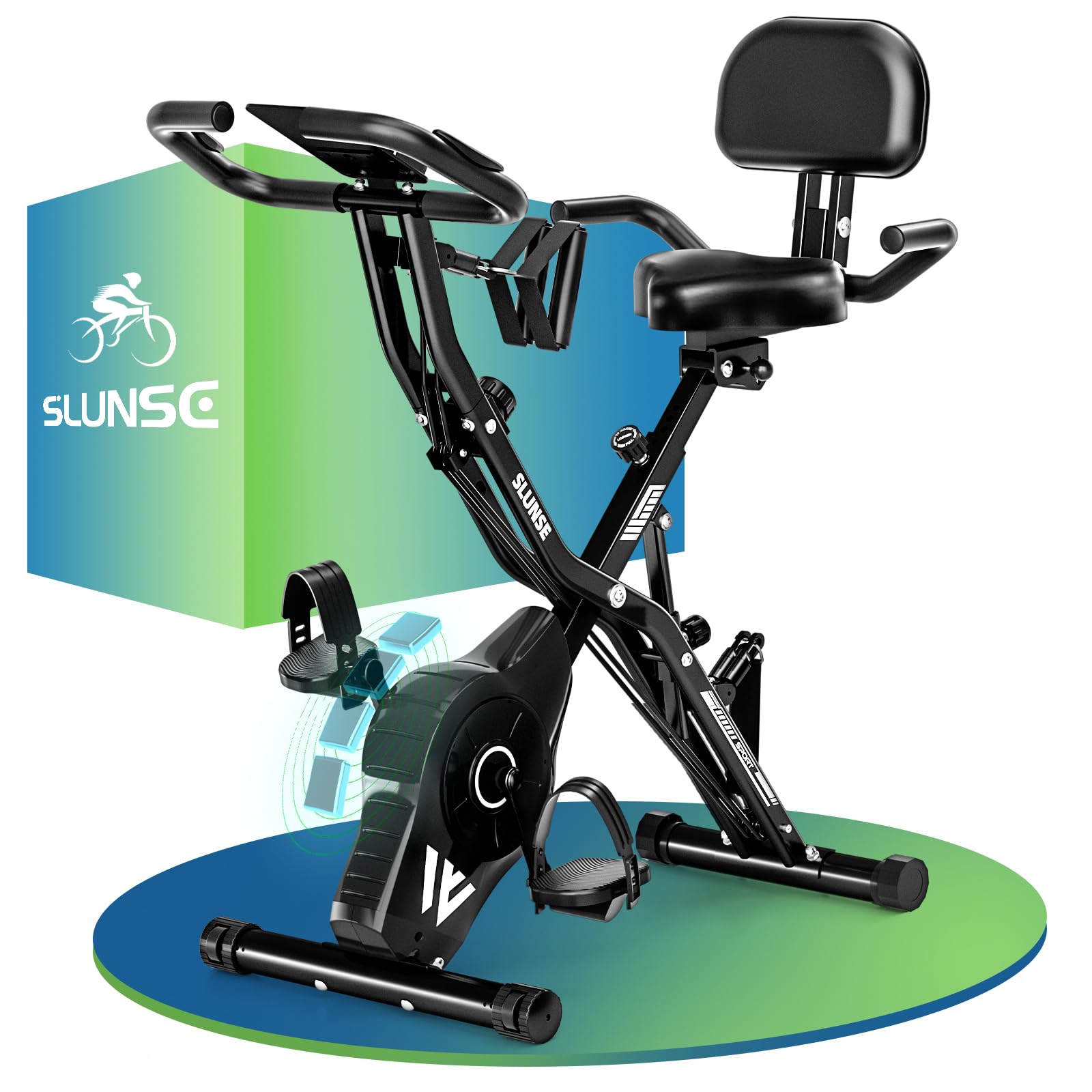楽天市場】SLUNSE エアロバイク 家庭用 静音 フィットネスバイク 5機能