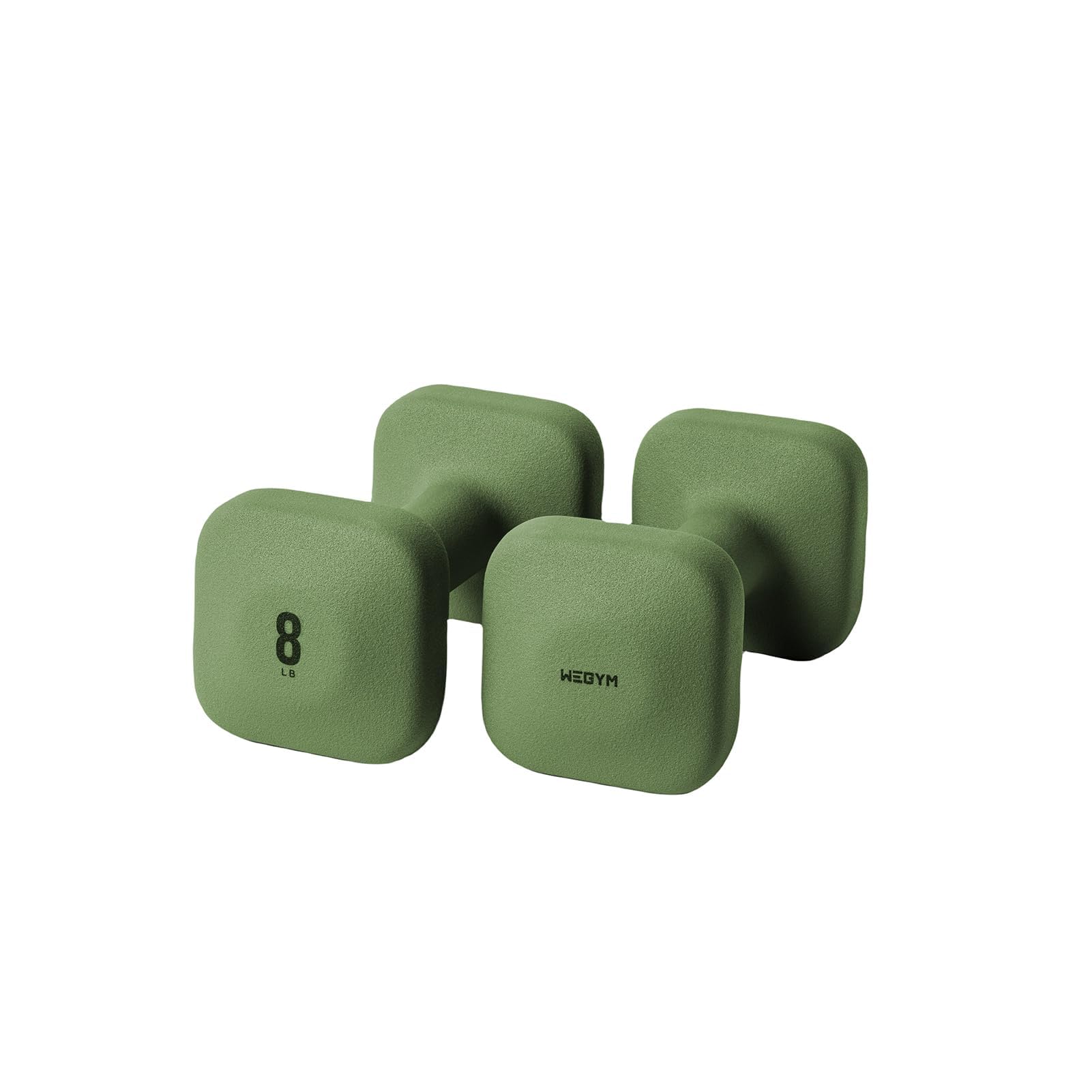 WeGym SafeGrip ダンベル「2個セット 0.9~9.0KG/2~20LB」「エコ材質」ソフトコーティングで [筋力トレーニング 筋トレ シェイプアップ 鉄アレイ 鉄アレー] ダンベルセット 自宅 フォレスト 8LB/3.6KG