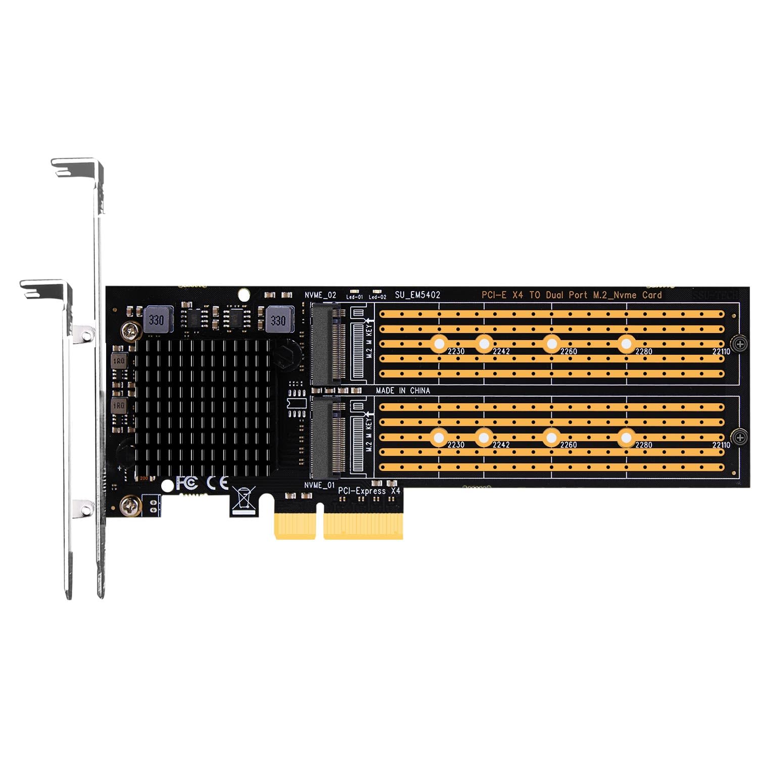 GLOTRENDS PA20 2ポート M.2 NVMe - PCIe 3.0 X4変換 拡張カード、PCIe分岐機能対応、M.2 NVMe SSD Soft-RAID対応、22110/2280/2260/2242/2230サイズ対応 10,873円