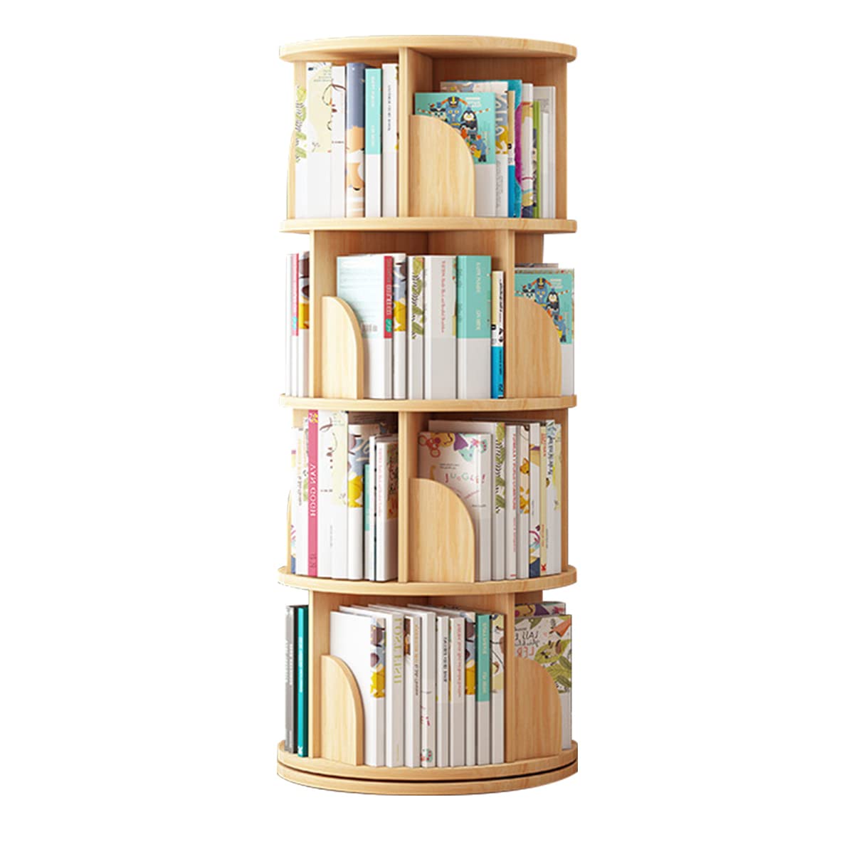 天然木　回転飾り棚(ラック) 楽天市場】【マラソン限定クーポン獲得】限定3年保証 回転式本棚