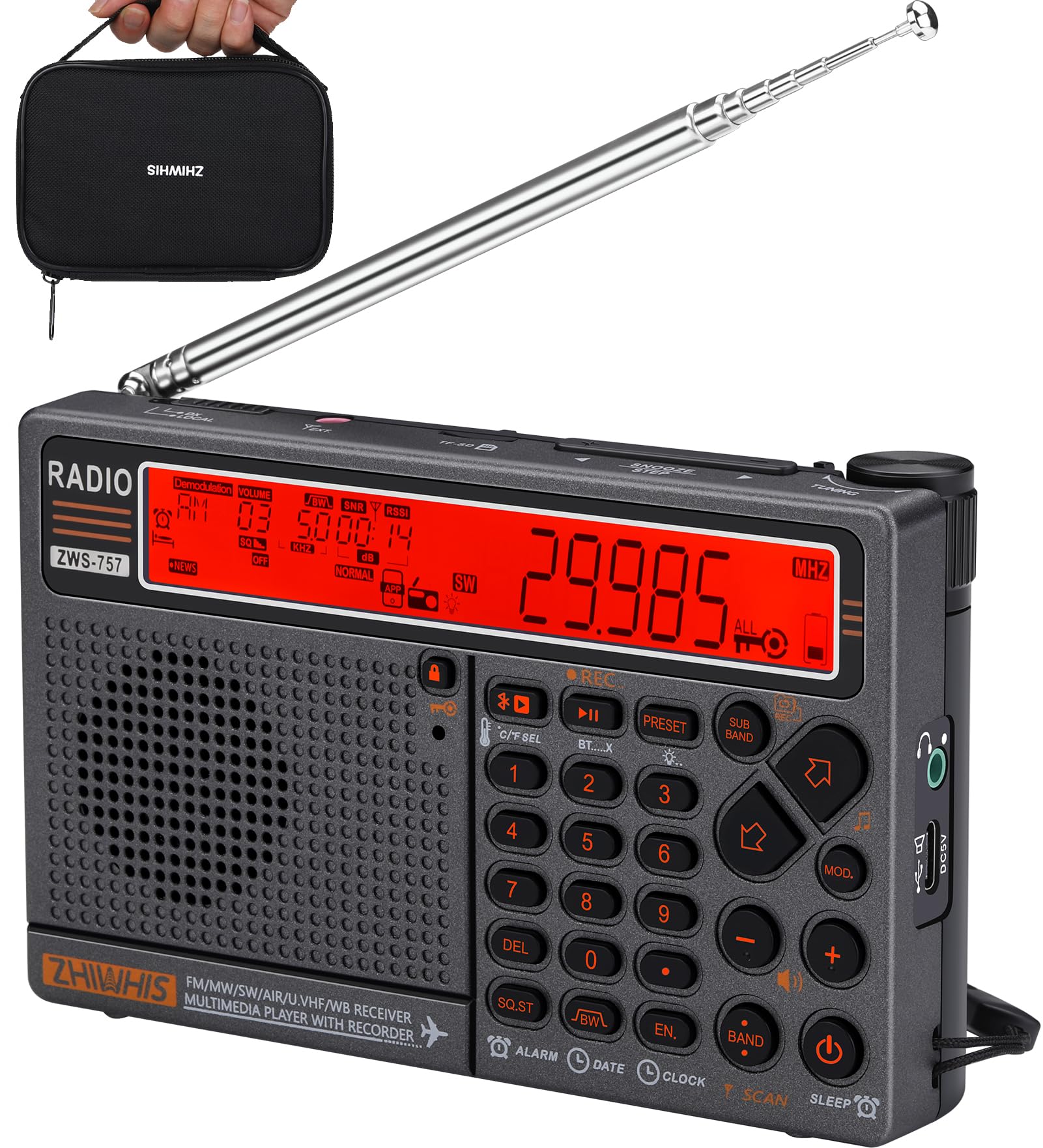 【エアバンド対応】広帯域受信機 新品 航空無線 FMラジオ レッド新顔セット エアバンド対応】広帯域受信機 新品 航空無線 FMラジオ カー