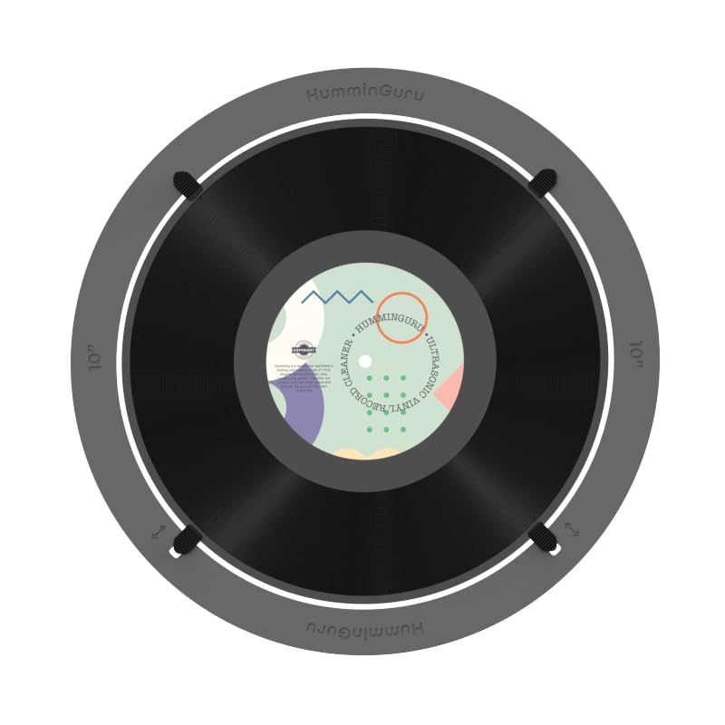 HumminGuru レコードアダプター 超音波ビニールレコードクリーナーマシン用 ビニールレコードクリーニングキット HG01ビニールレコードクリーニングマシン用 レコードワッシャー用ビニールレコードアダプター (10インチ)