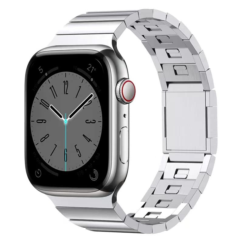 コンパチブル for apple watch バンド apple watch リンクブレスレット 2023最新 マグネット式クラスプ 取り外しボタン 調整工具不要 ステンレス iWatch SE/Series Ultra3 Ultra2 Ultra 10