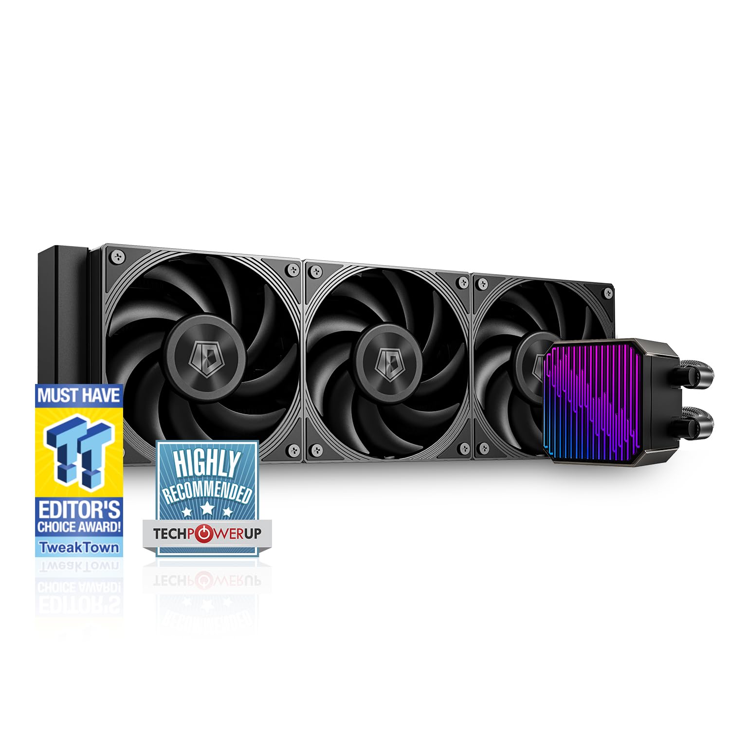 ID-COOLING DX360 MAX 液体CPUクーラー 360mm ARGB AIOクーラー、厚さ38mmのラジエーター、3つの120mm高効率ファン、ゼロRPMサポート、Intel LGA1851/1700/1200/115X & AMD AM5/