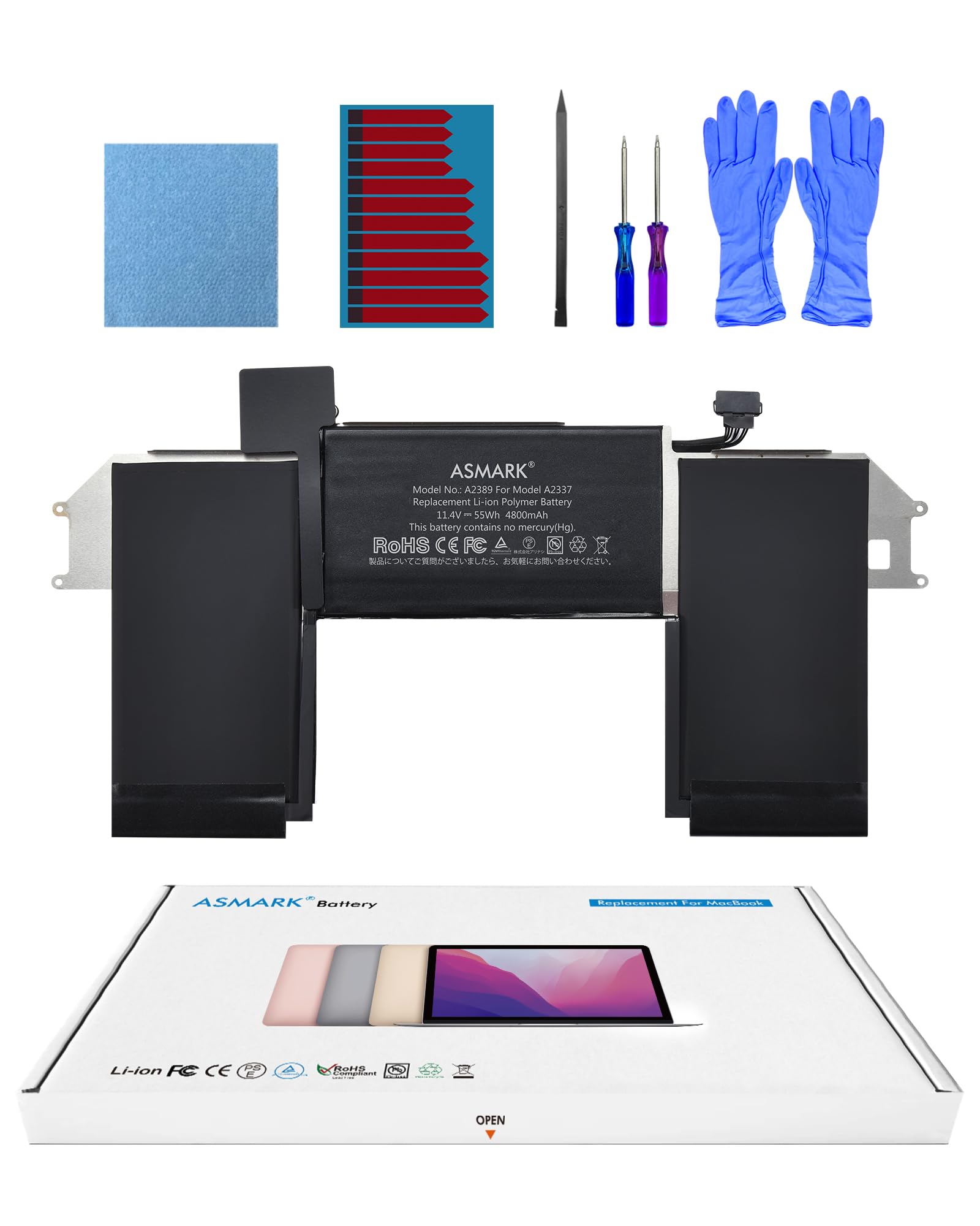 ASMARK Macbook Air A2337 バッテリー 交換 適用 13インチ 2020 M1 A2389 バッテリー 13-inch|湖南オンライン