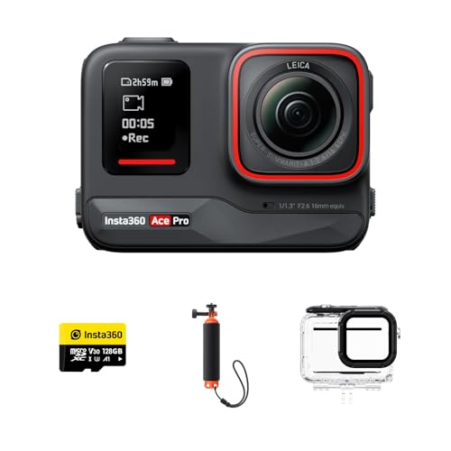 Insta360 Ace Pro - アクションカメラ 防水 1/1.3インチセンサーと5nmAI チップ搭載 AIノイズリダクション 圧倒的な画質 4K120fps 2.4インチフリップ式スクリーン 高度なAI機能 長時間 水中アクションカメラ 潜水キッ