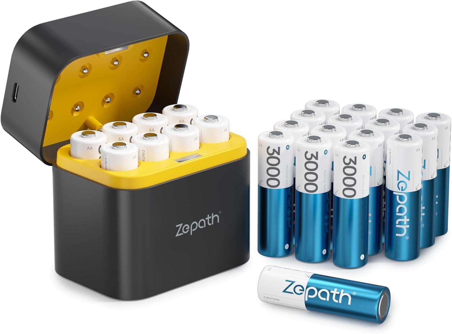 単三 充電池 充電式単三リチウム電池 急速充電器付き 1.5V 24本入りセット 3000mWh充電池 1600 回以上循環使用可能 超長持続時間 自然放電抑制 2.5ｈ急速充電 LED充電インジケータ 磁気設計 充電器の組み合わせ 電池収納 日本語取扱説