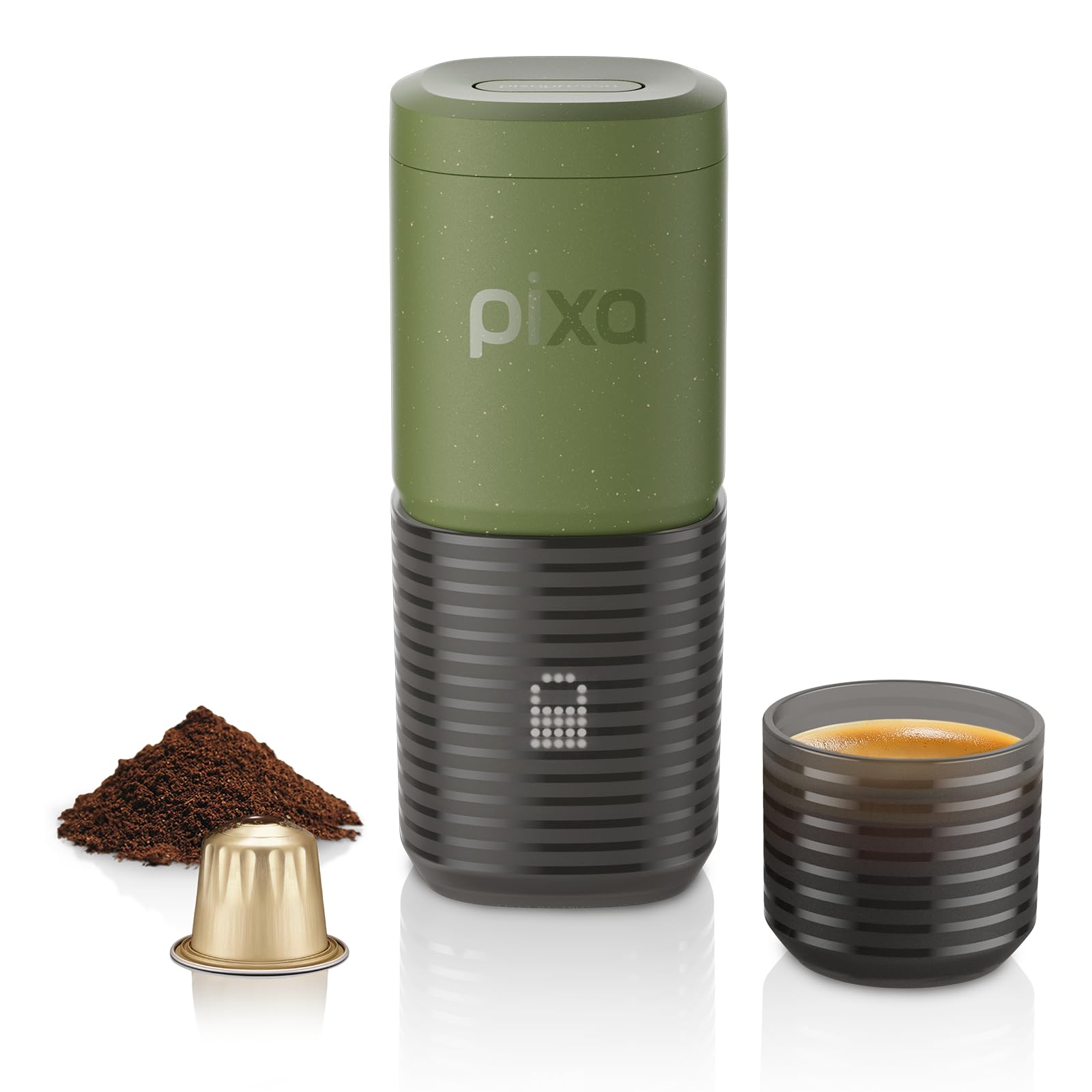 WACACO (ワカコ) コーヒーマシン 電動 & ポータブル 4種類のコーヒータイプ & 高速加熱機能付き 9000mAh バッテリー 最大5カップ 20バー ポータブルエスプレッソメーカー 挽いたコーヒー&NSカプセル用 (オリーブグリーン)|湖南オンライン