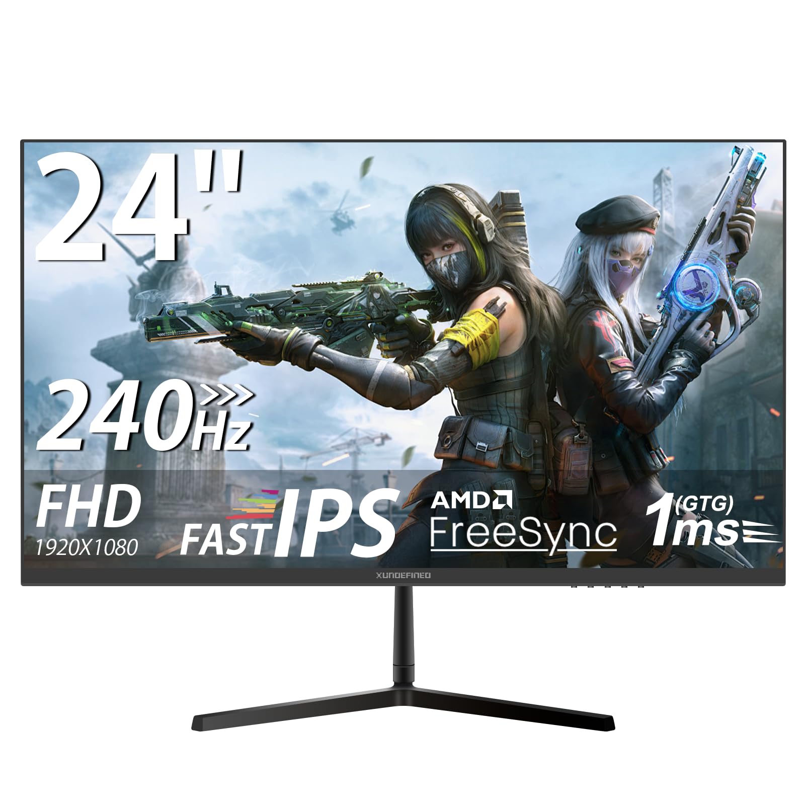 XUNDEFINED 24インチ ゲーミングモニター 240Hz 1ms フルHD(1920 x 1080) FAST IPSパネル 非光沢 126%sRGB 300cd/m・ HDR10 FreeSync対応 スピーカー内蔵 ブルーライト軽減 フリッカー｜湖南オンライン