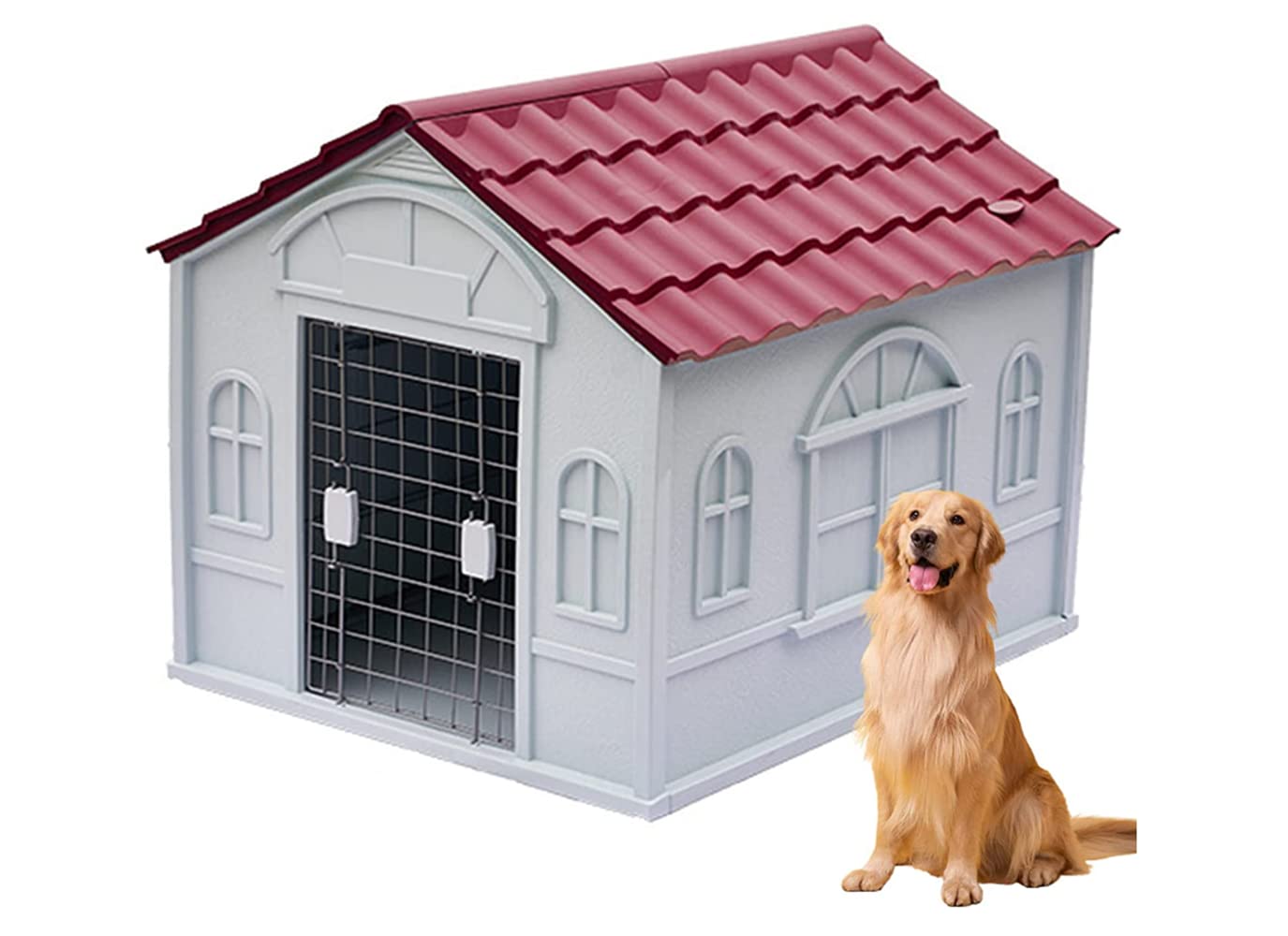 HPYWTJY 犬小屋 大型犬 プラスチック 犬小屋 屋外用 中型犬 断熱 犬小屋 屋外用 小型犬 犬小屋 室内 屋外 大型犬 小型犬 中型犬用 夏用 涼しい 犬舎 屋外用 室内用 夏用冬用 プラスチック 犬小屋 ペットハウス 鉄扉付き 猫ハウス 屋外用犬 10,658円