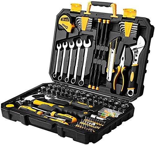 DEKO 158点 ホームツールセット 工具セット 家庭用 日曜大工 DIYセット 作業工具セット 家具の組み立て 住まいのメンテナンス用 修理道具セット 便利な収納ケース付き|湖南オンライン