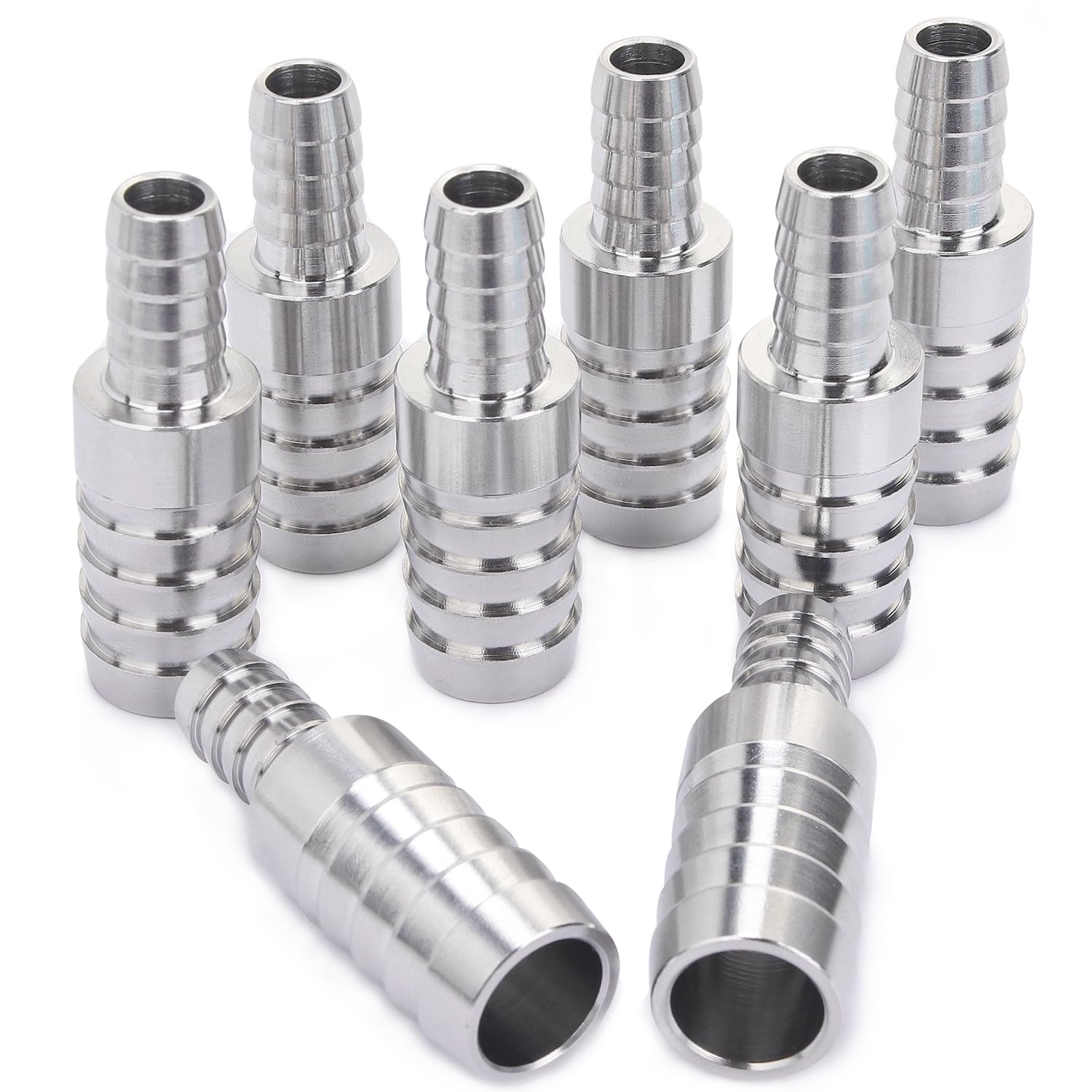 LTWFITTING 10mmｘ16mm 316ステンレス鋼 ストレートコネクター タケノコジョイント 車載燃料ホース用 ヒーター継手 25個入
