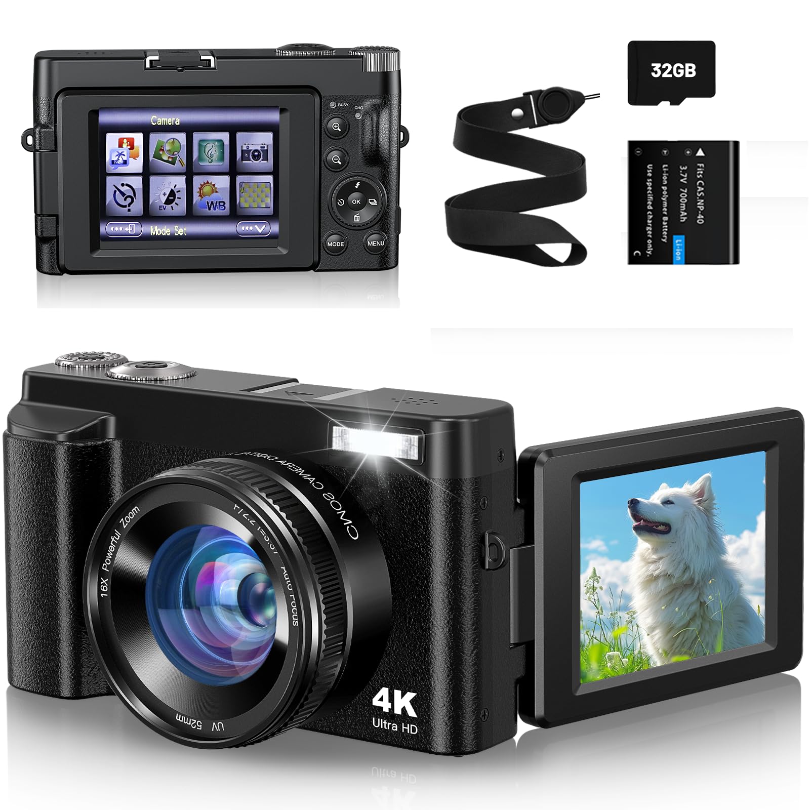 楽天市場】ToAuite 4K デジカメ デジタルカメラ 4800万画素 フラッシュ