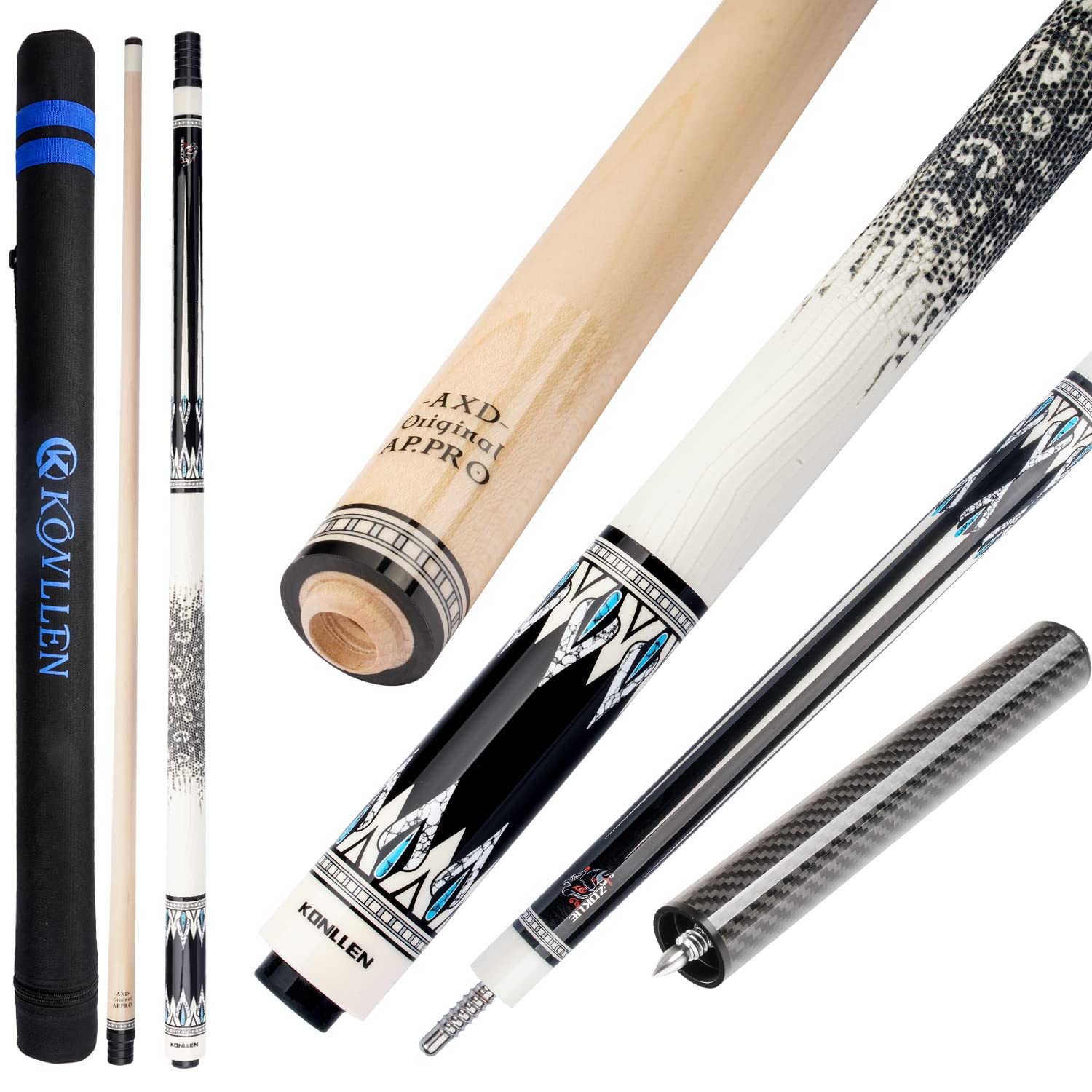 KONLLEN プールキュースティック147cmビリヤードキュースティック10.5mm、11.5mm、12.5mm キューヘッドXTC フェルールエクステンションキューバッグ
