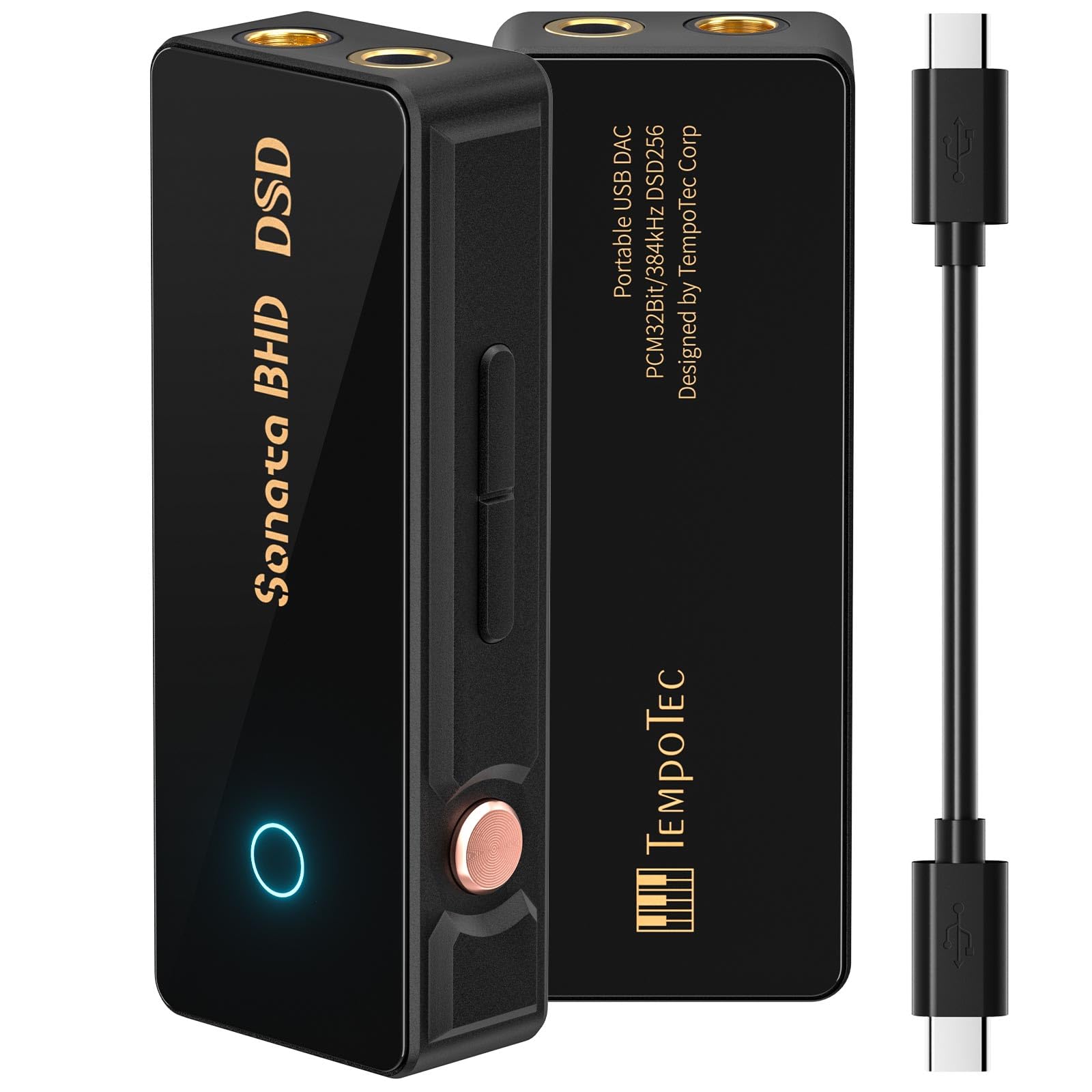 TempoTec Sonata BHD ポータブル USB C ドングル DAC & 3ゲインレベル 4.4mm & 3.5mm DSD256 PCM32Bit/384kHz