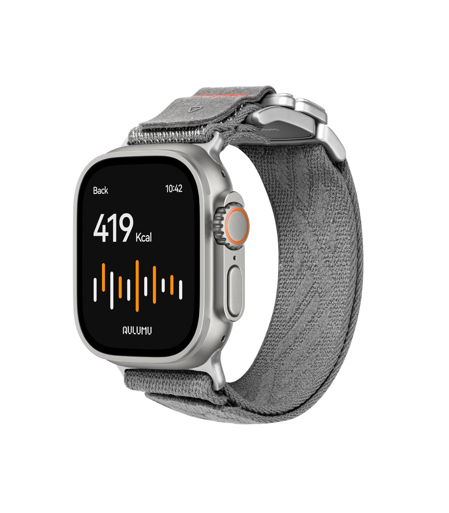 Aulumu C03 アップルウォッチ ナイロンバンド - Apple Watch Ultra (3/2/1) 用のチタンバックル & クイックリリースマグネット式バンド|49/46/45/44mm対応 - チタンバックル|グレー