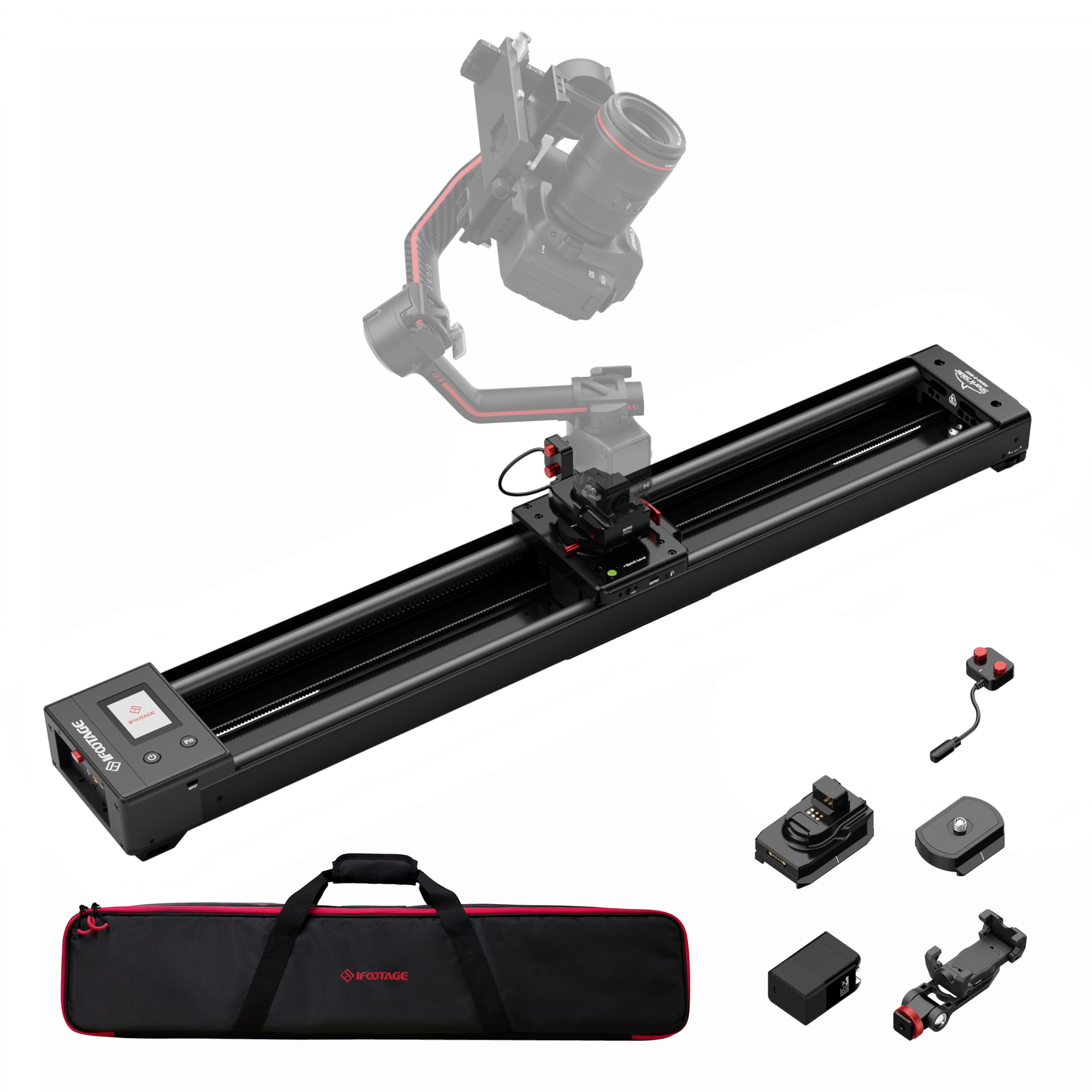 IFOOTAGE Shark Slider Nano II 860 デュアルアクシス電動スライダー スライド距離 633mm DJI RS2/RS2 Pro/RS3 Pro/RS4/RS4 Pro/RS5 完全対応 水平移動 + 360° 回転 DJI ス|湖南オンライン