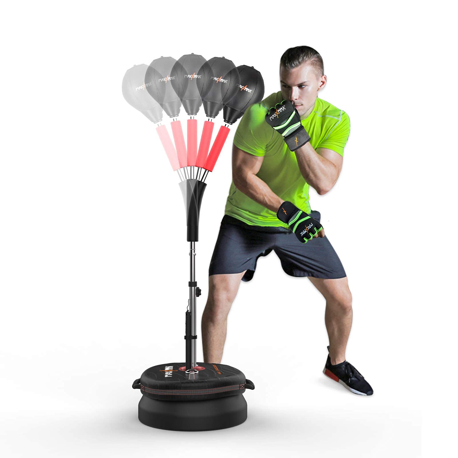 MaxxMMA パンチングボール2.0 コブラリフレックスバッグ 速度 高さ 調整可能 フリースタンディングパンチングバッグ ボクシング MMA トレーニング ホームジムトレーニング器具|湖南オンライン