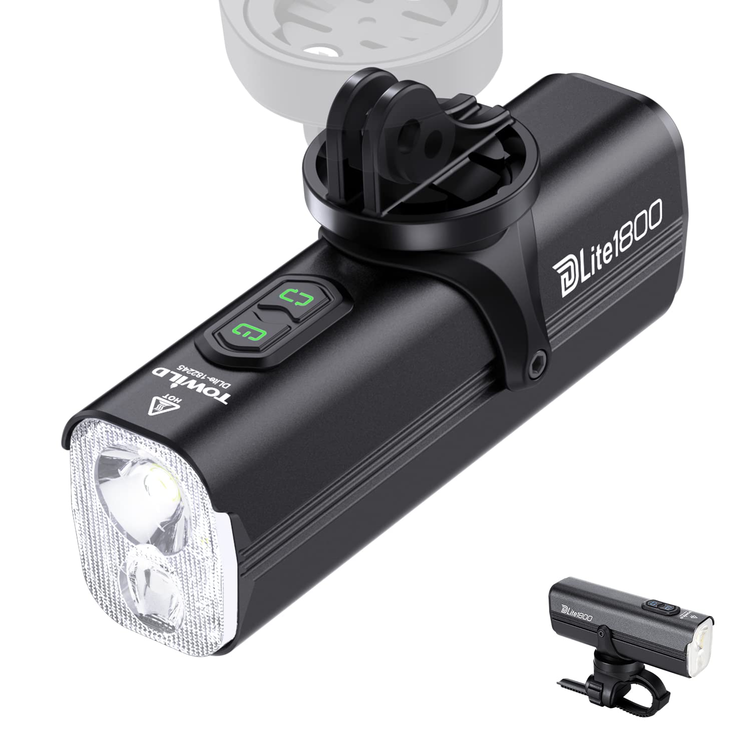 TOWILD DLite1800 自転車ライト USB TYPE-C充電式 5000mAh大容量 1800ルーメン ハイ/ロービーム切替 自動点灯 リモコン対応 IPX6防水 6モード調光 ロードバイク クロスバイク対応|湖南オンライン