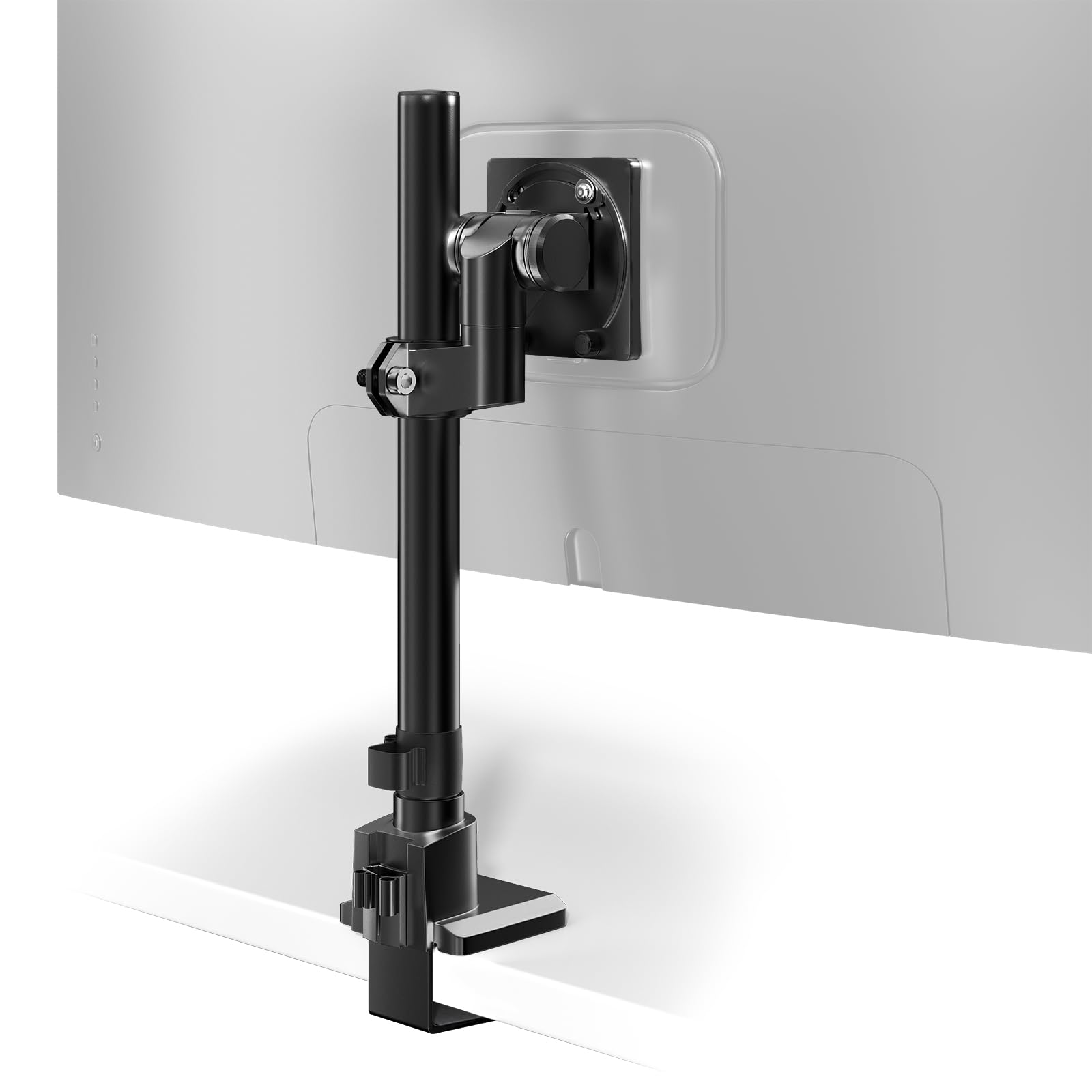 ACCURTEK 大型 管する腕 1画面 シングル 57in (2~27kg相応う/ひん曲げる管する2~22kg相応う) VESA判定基準相応う ロング 極点 勉強机マウント 高さ合わせる能力のある スチール写真製 1個 1蝶つがい 極点 黒いこと AC80-10P