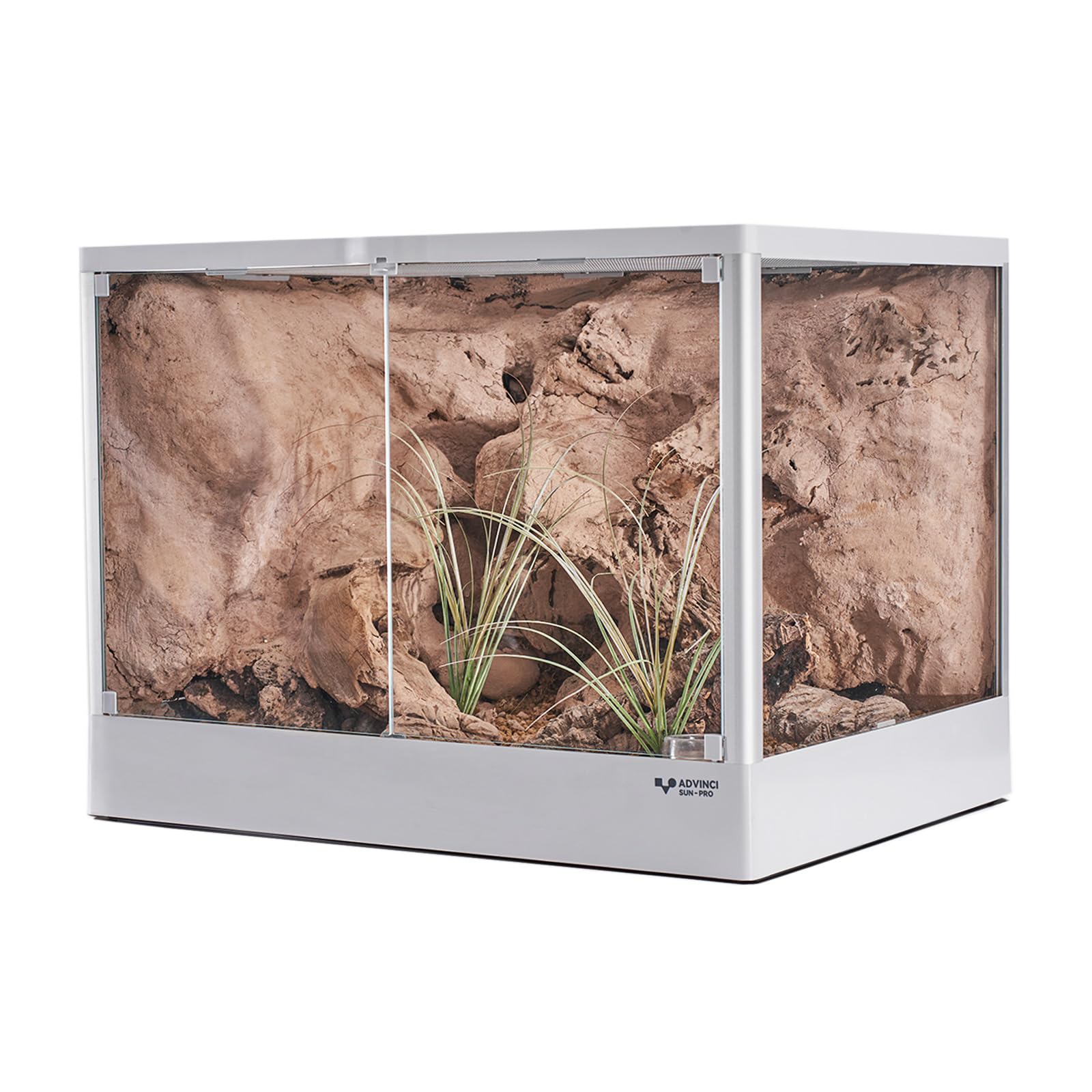 ADVINCI 爬虫類飼育ケージ 60&times;45&times;45cm 122L 強化ガラス完全保護 輸送破損防止包装 組み立て式 ダブルロック メッシュ換気 耐衝撃アルミフレーム モダンデザイン｜湖南オンライン