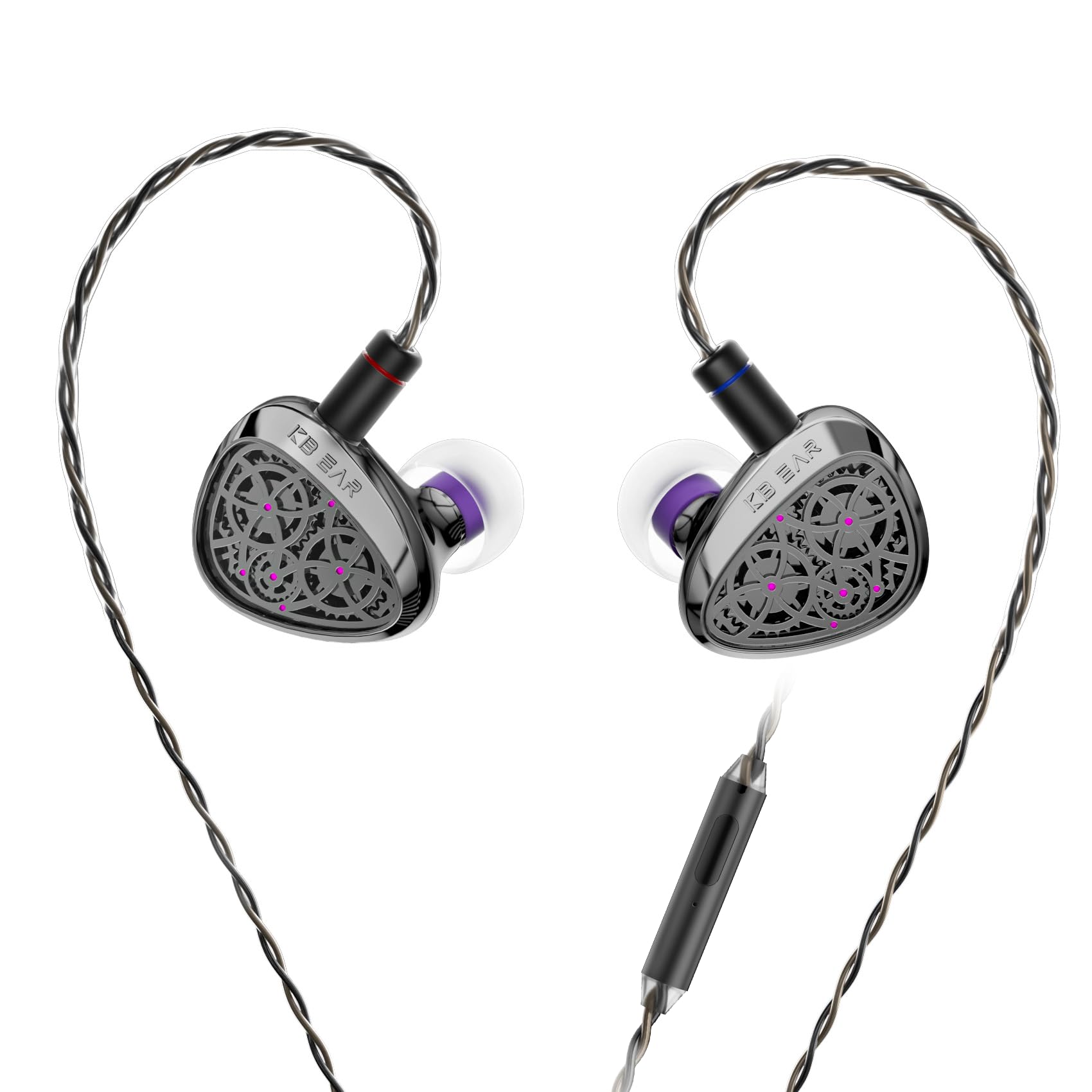 KBEAR TB PRO イヤモニ モニターイヤホン 有線 中華イヤホンPU+PEEK+ブルーダイヤモンドコート振動板 亜鉛合金ギアデザイン筐体10mm デュアルマグネット・デュアルチャンバー・ダイナミックドライバー デュアル磁気回路システム/楽器強化/力