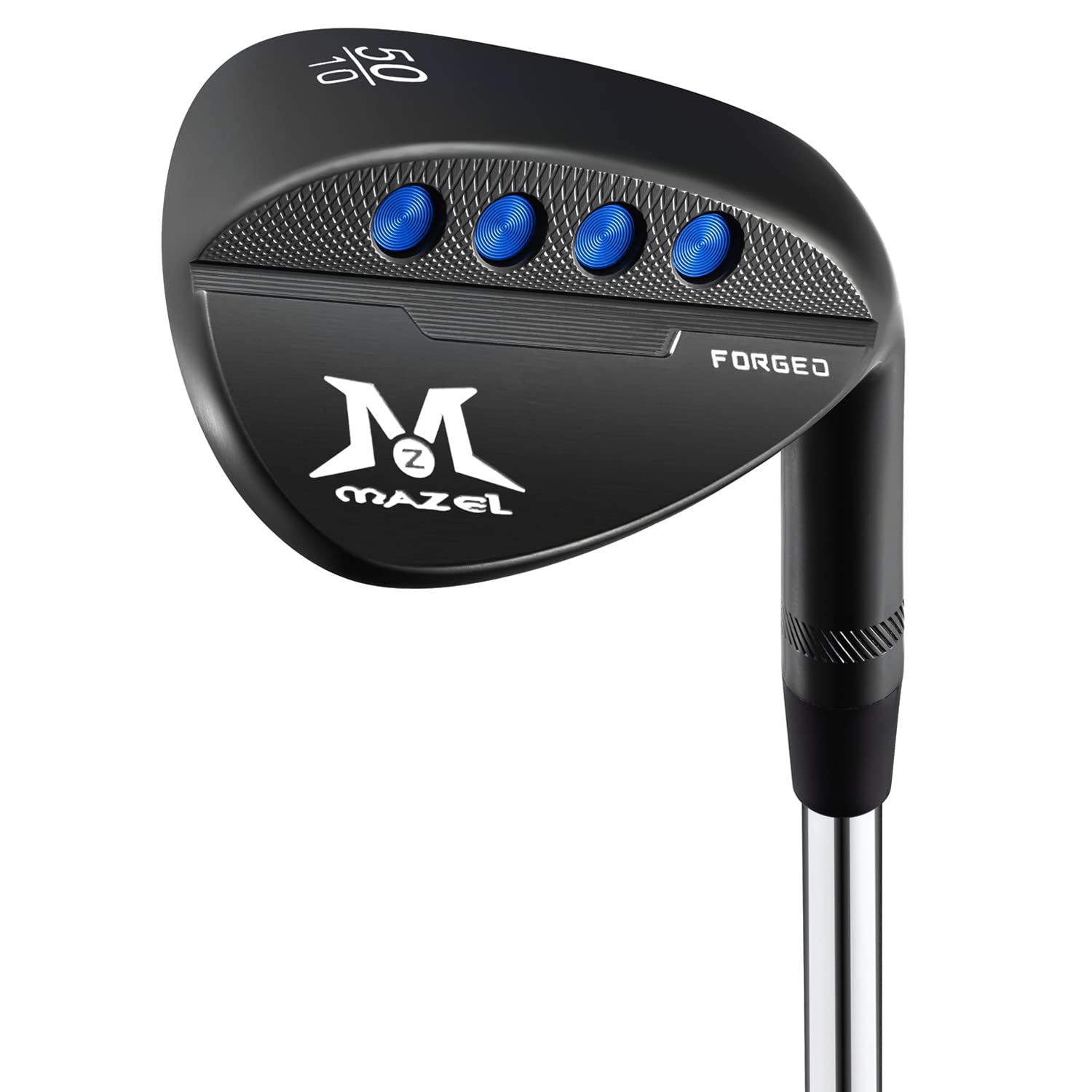 MAZEL (マゼル) FORGED 鍛造ゴルフサンドウェッジ メンズ 右利き ロフト角:48度、50度、52度、54度、56度、58度、60度 ワイドソールウェッジ (ステンレス鋼(鍛造 - ブラック), Rフレックス, 50, 度, 右利き)|湖南オンライン