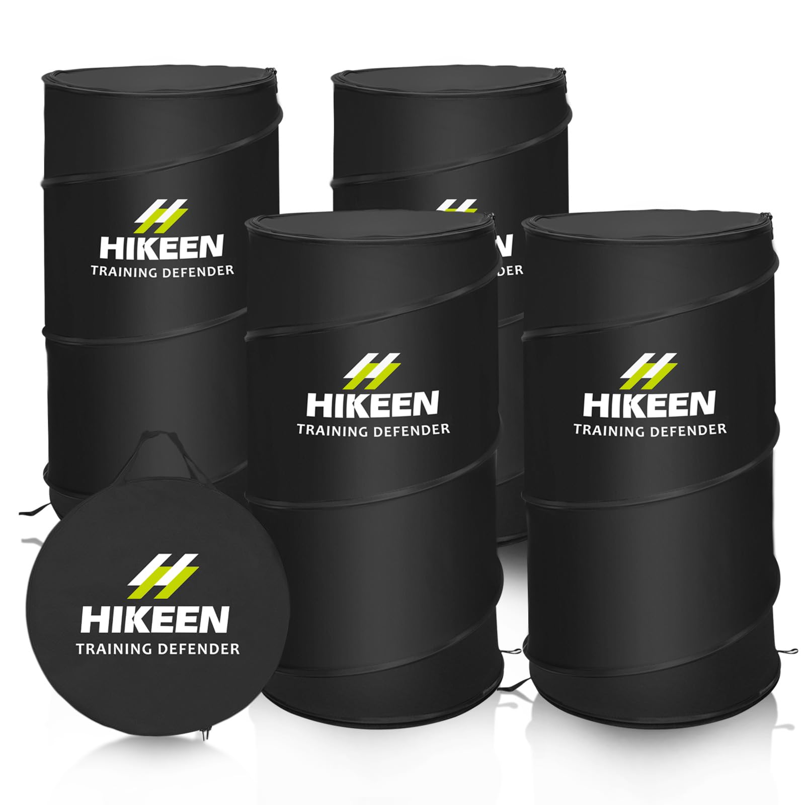 Hikeen バスケットボールトレーニング4点セット バスケットボールガードトレーニング ポップアップ式安全シミュレーションガード バスケットボール フットボール ラグビー用に 折りたたみ式 トレーニング器具 キャリーバッグ1個付き