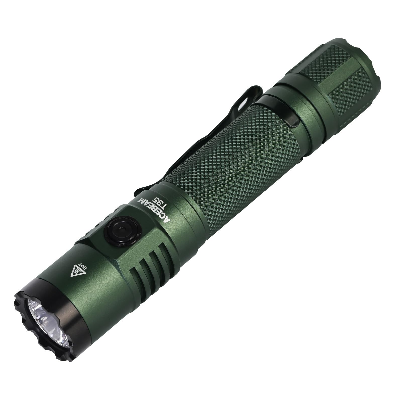 ACEBEAM T35 戦術 懐中電灯 小型 USB-C充電式 強力 EDC 防災 護身用ライト タクティカルライト LEDフラッシュライト かいちゅうでんとう ハンディライト 地震 停電対策 登山 キャンプ (グリーン - 6500K - 1900ルーメ