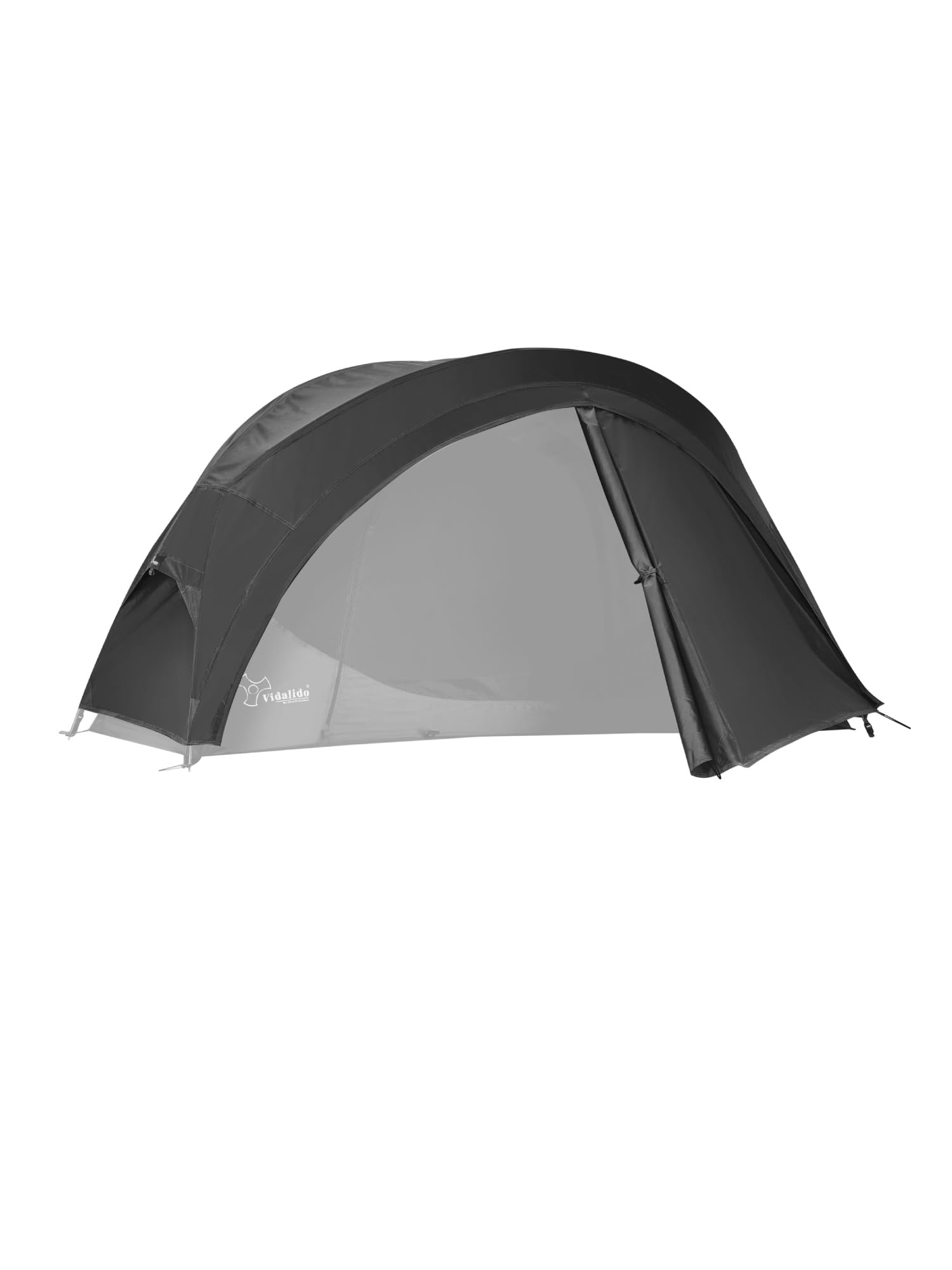VIDALIDO ソロテント 1-2人用 キャンプテント 自立式 コットテント TC 通気 防風 軽量 簡易テント (ブラック, フライシートだけ)
