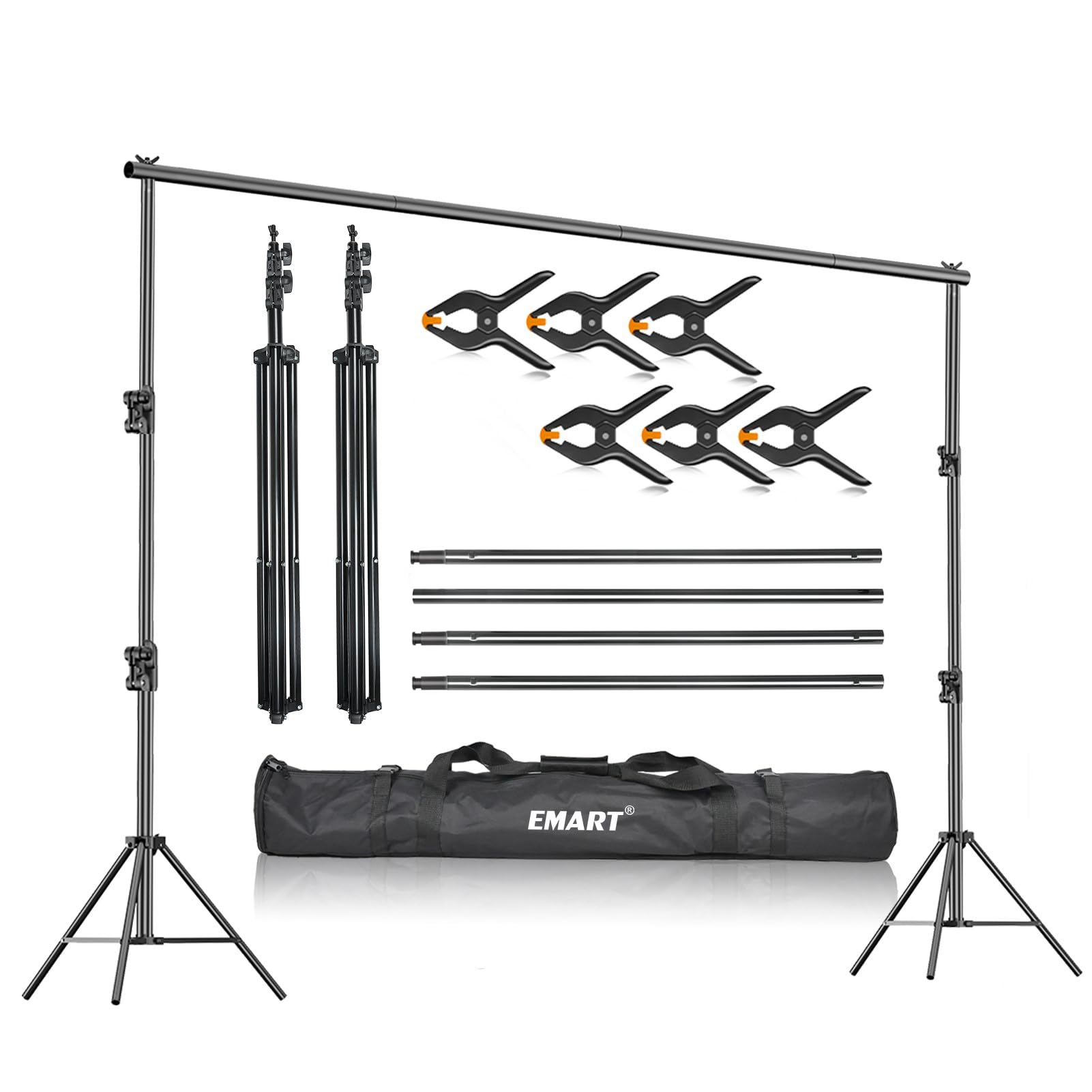 EMART 背景スタンド 280x300cm 高さ、幅調節可能 撮影スタンド 撮影用 背景スタンドセット グリーンバックスタンド 写真撮影用 人物 商品 ビデオ撮影に対応 撮影スタジオ/誕生日/結婚式/クリスマス/パーティ/などに対応 組み立ては簡単 安定|湖南オンライン
