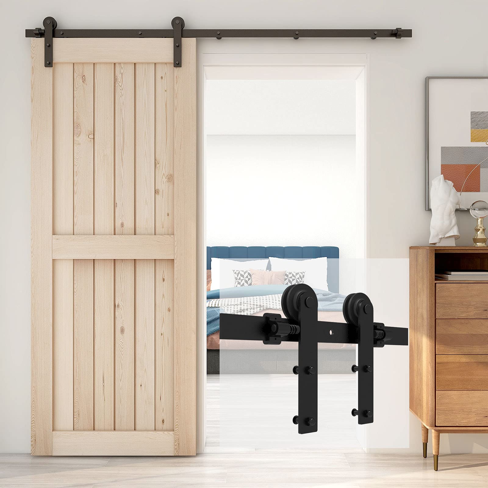 楽天市場】CCJH 6FT/1.83m レトロスチール引き戸 レール吊り