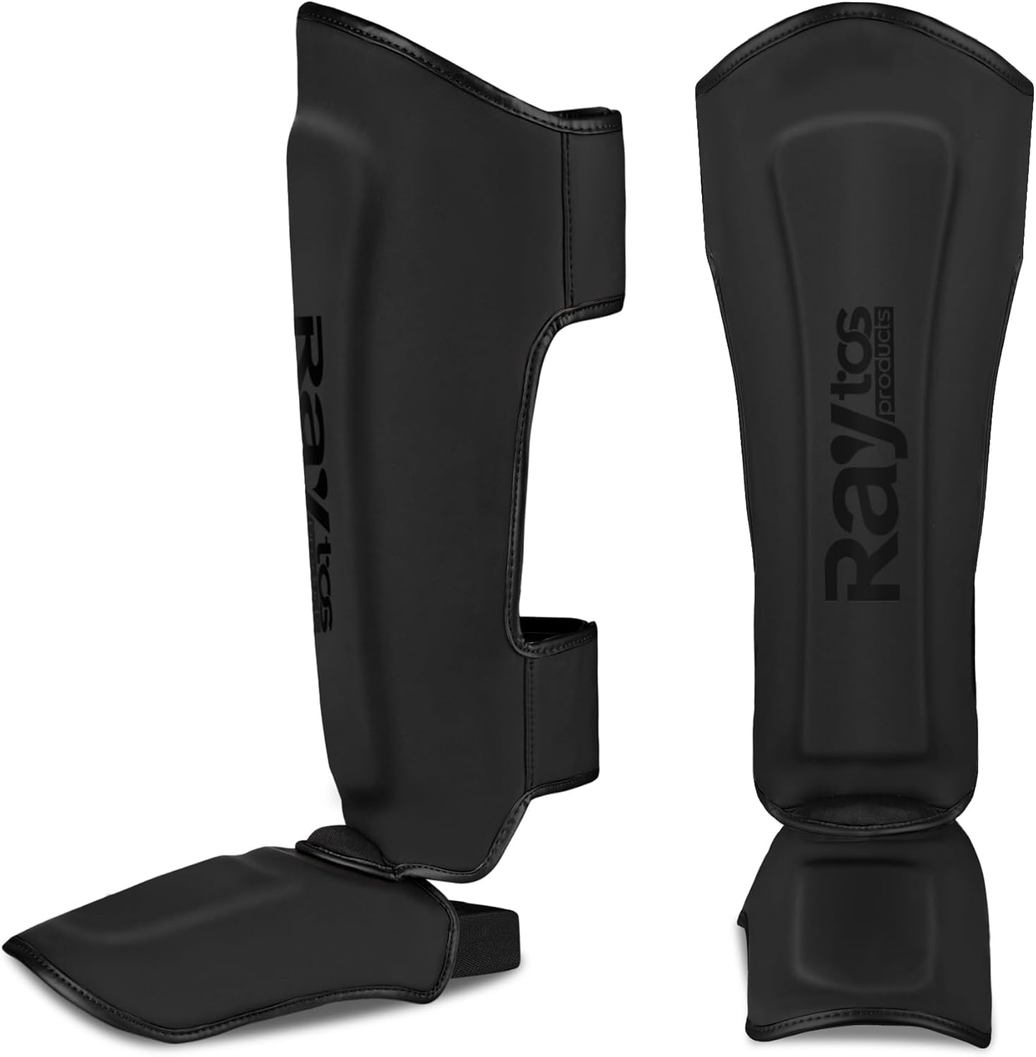 Raytos レガースボクシング 足サポーター キックボクシング レッグガード すね当て 格闘技 空手 防具 プロテクター 3色・2サイズ展開 (黒, L)