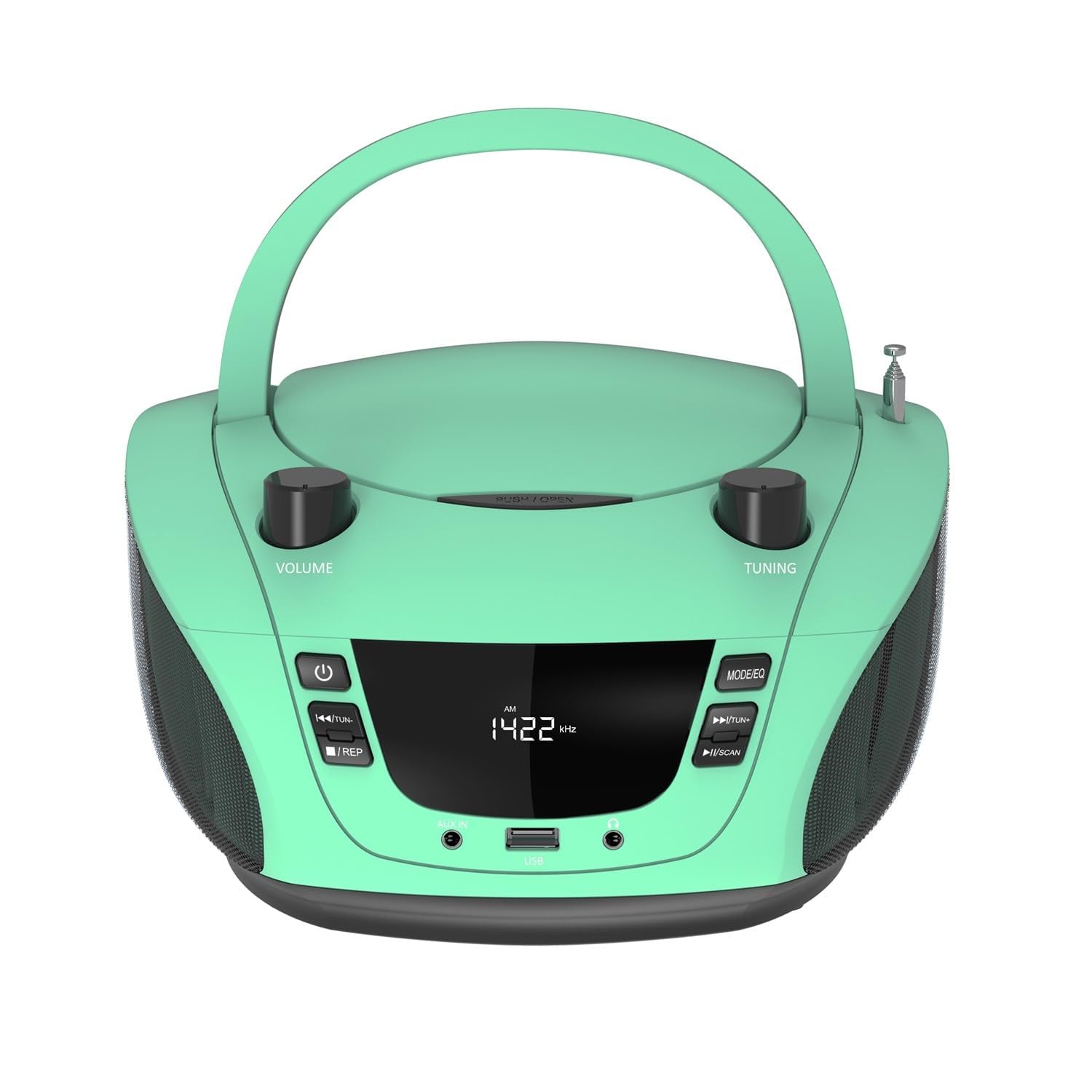 LONPOO ステレオ CDプレーヤー bluetooth対応 FMラジオ/AMラジオ MP3再生 USB/AUX入力 ヘッドフォンジャック LCDディスプレイ コンパクト cd プレーヤースピーカー付き/保育園語学学習