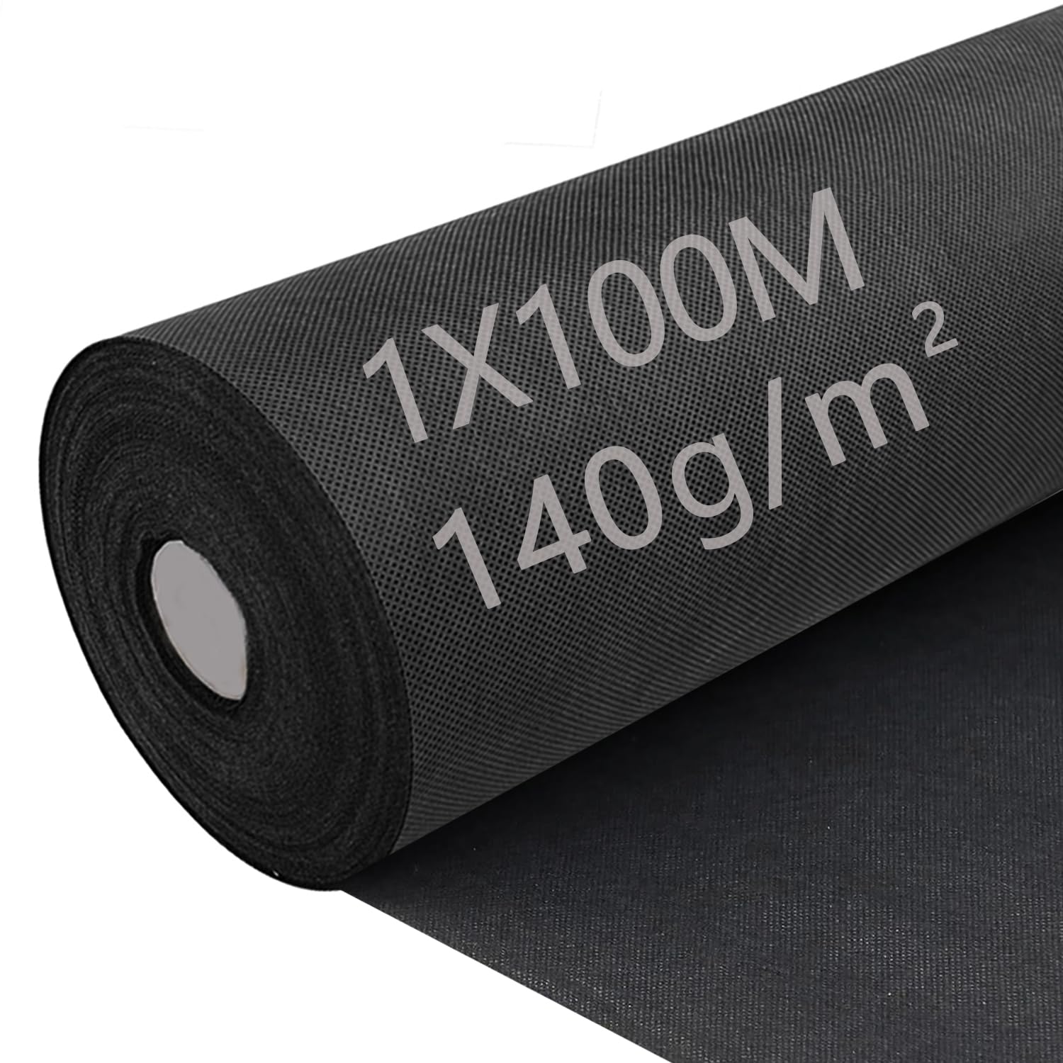 防草シート 1mx100m 140g/m・ 高密度 厚手不織布 紫外線劣化防止UV剤入り 高透水性 除草シート ぼうそうシート 雑草防止 固定ピン100本と黒丸100枚付き｜湖南オンライン