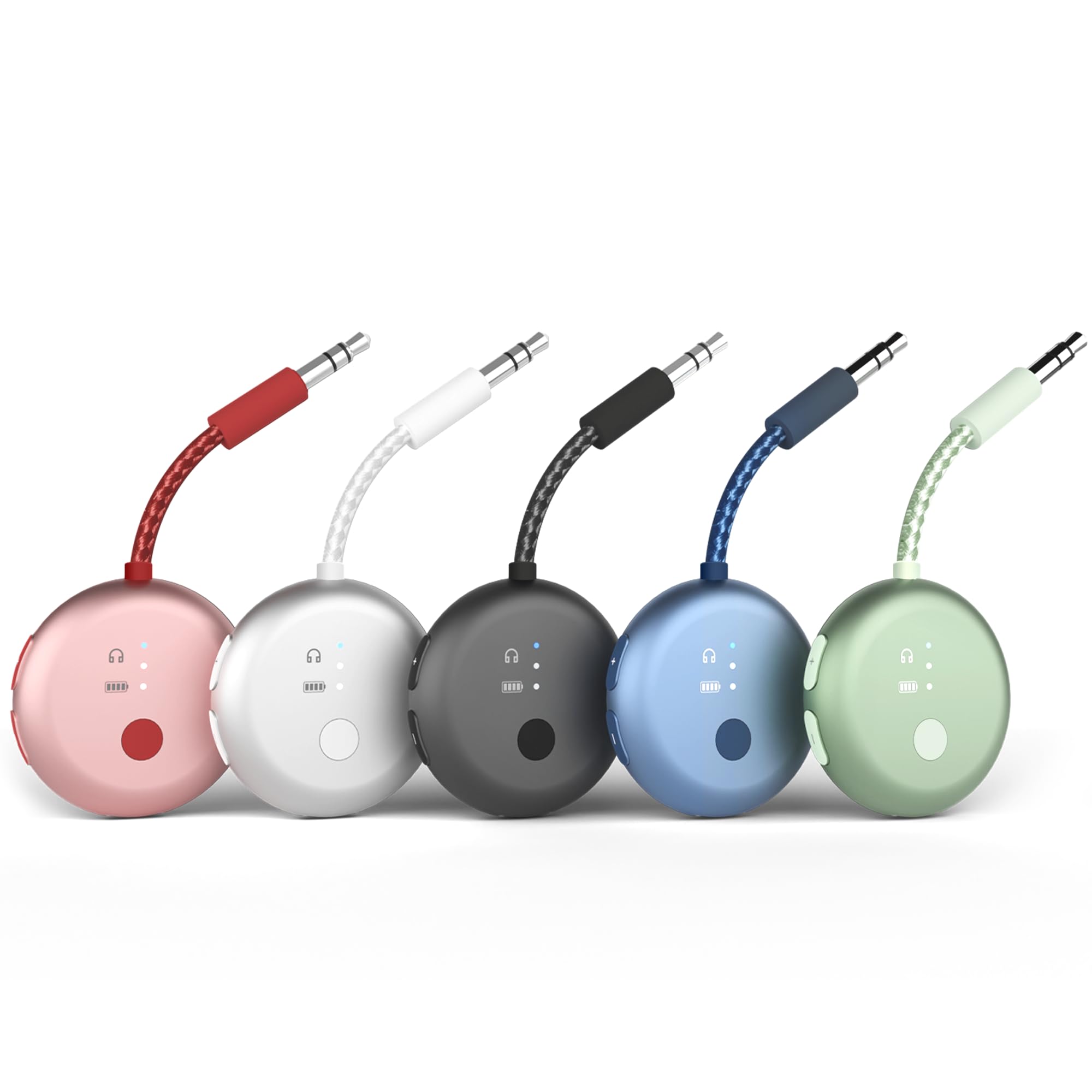Avantree SoundJet R1 ・ 5個セット 飛行機用Bluetoothアダプター、AirPods・ヘッドホン対応、aptX Adaptive対応、20時間再生、Qualcommチップ搭載ワイヤレス送信機(5色セット)|湖南オンライン