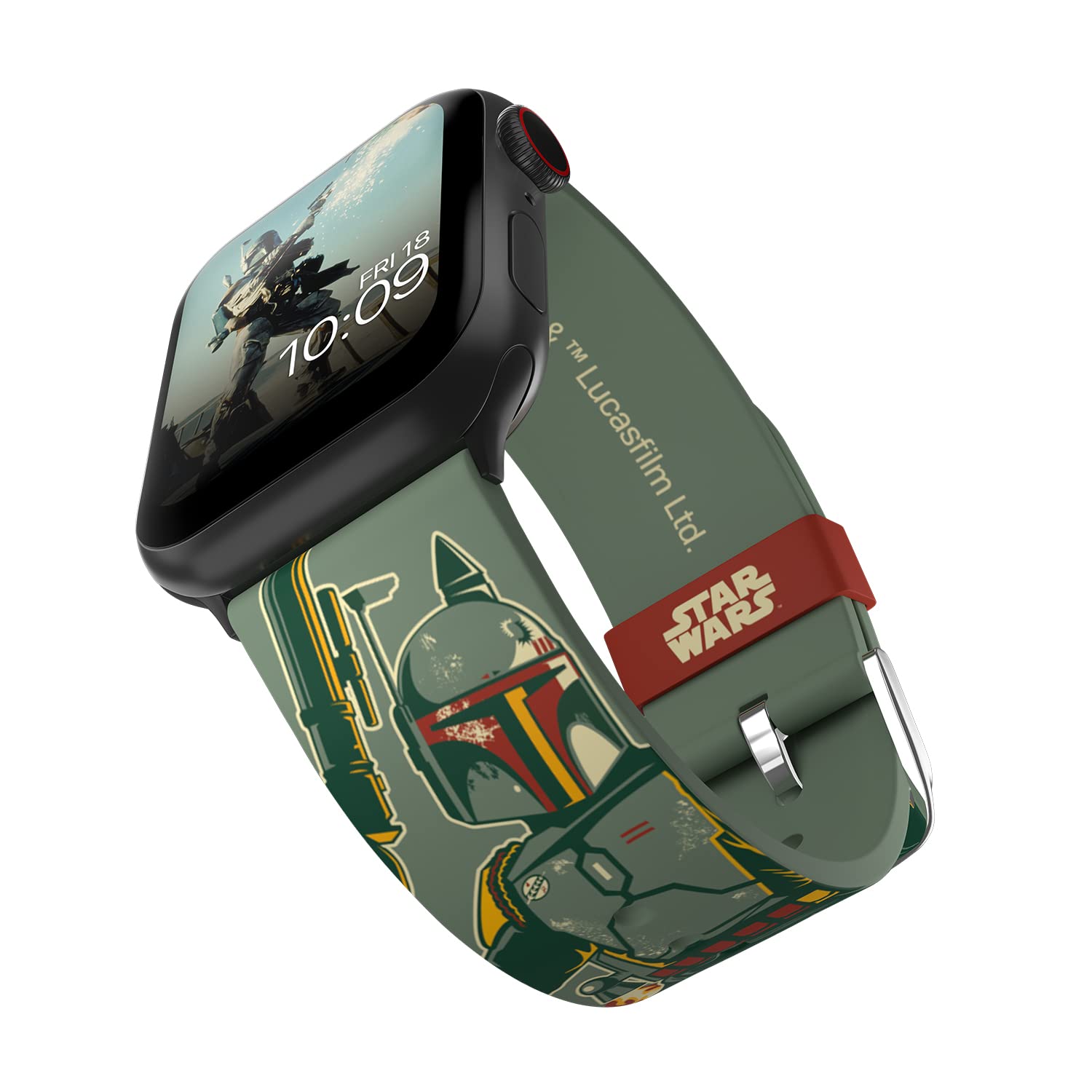 MobyFox スターウォーズ ボバ フェット Apple watch バンド、スマートウォッチ 交換 ベルト、アップルウォッチ シリーズに対応 サイズ 38mm 40mm 41mm 42mm 44mm 45mm コンパチブル アダプター、オフィシャル ラ