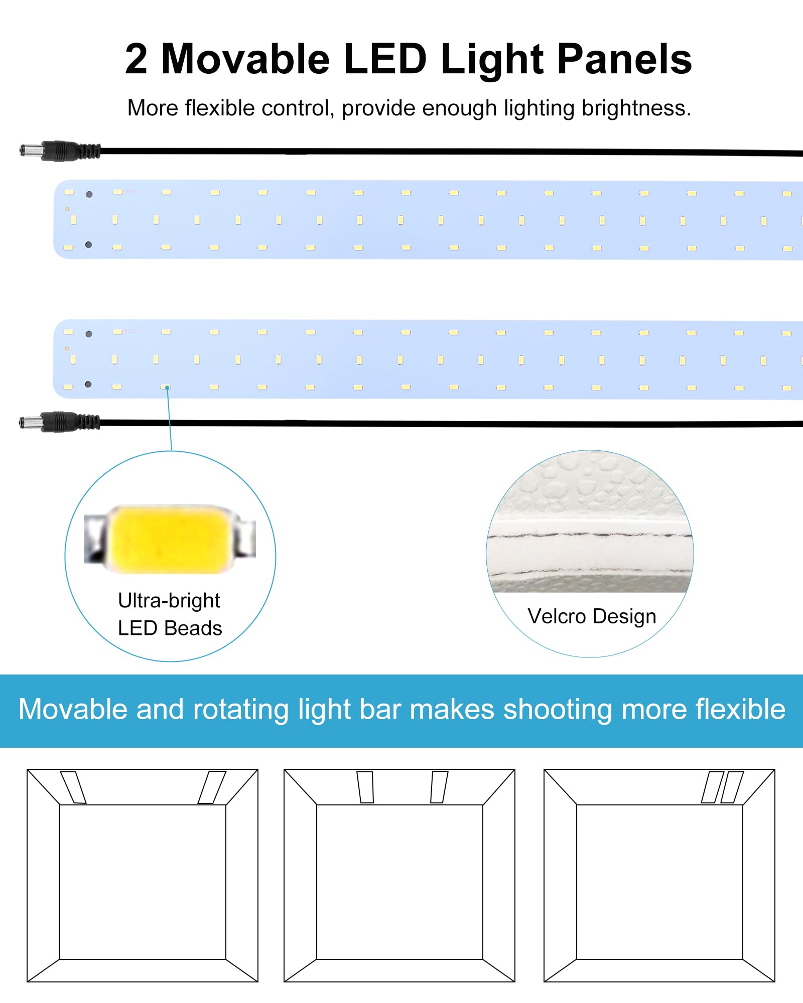 PULUZ 60cm フォトボックス 撮影ボックス 大型 ライトボックス 調光可能 LED 5500K 6色背景+ディフューザー付き 折り畳み 携帯60x60x60cm 撮影キット物撮り メルカリ 出品 商品写真用【大型60cm撮影ブース】