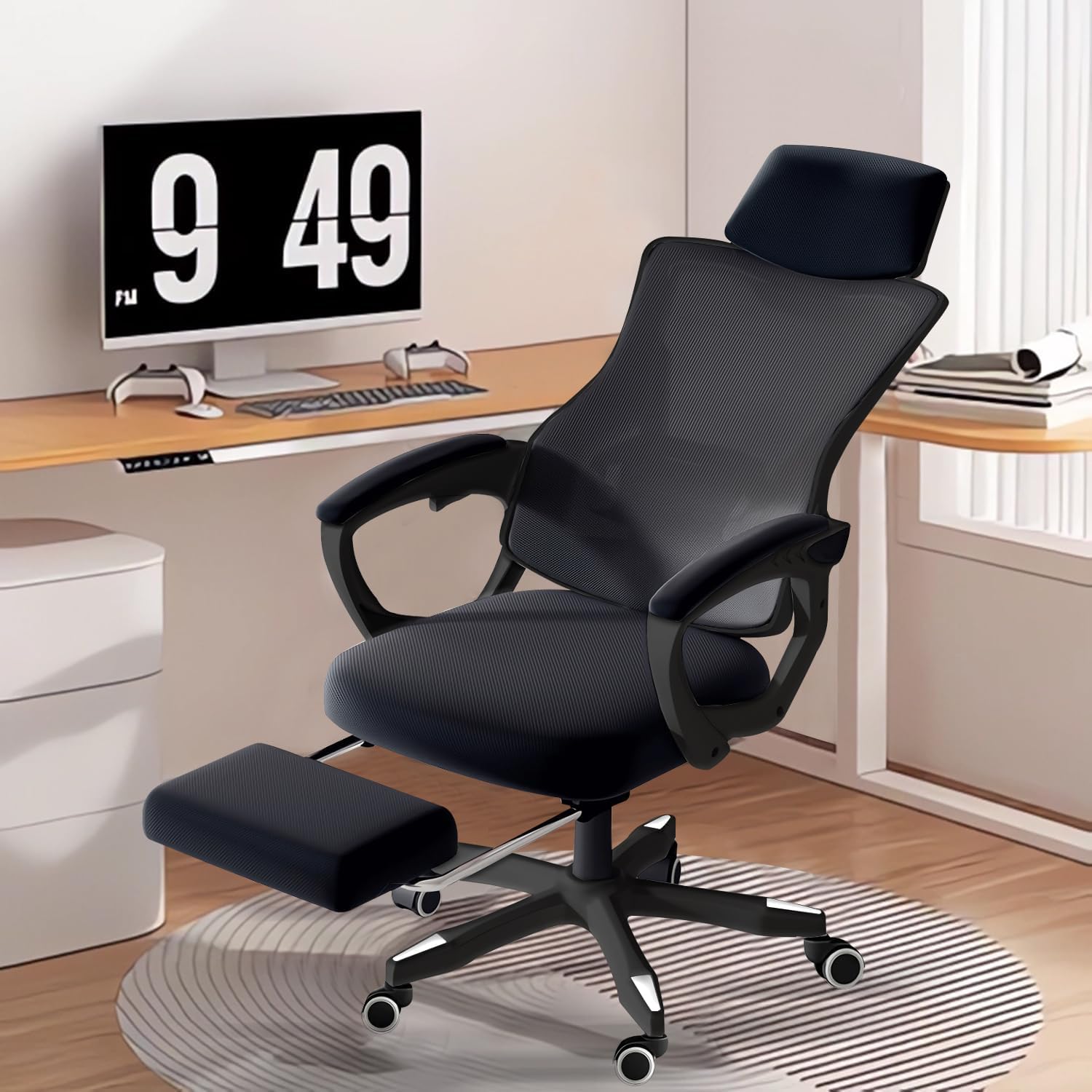 新品　チェア　チェアー　オフィース　デスク　リクライニング Amazon.co.jp: 不二貿易 オフィスチェア デスクチェア 幅69.5