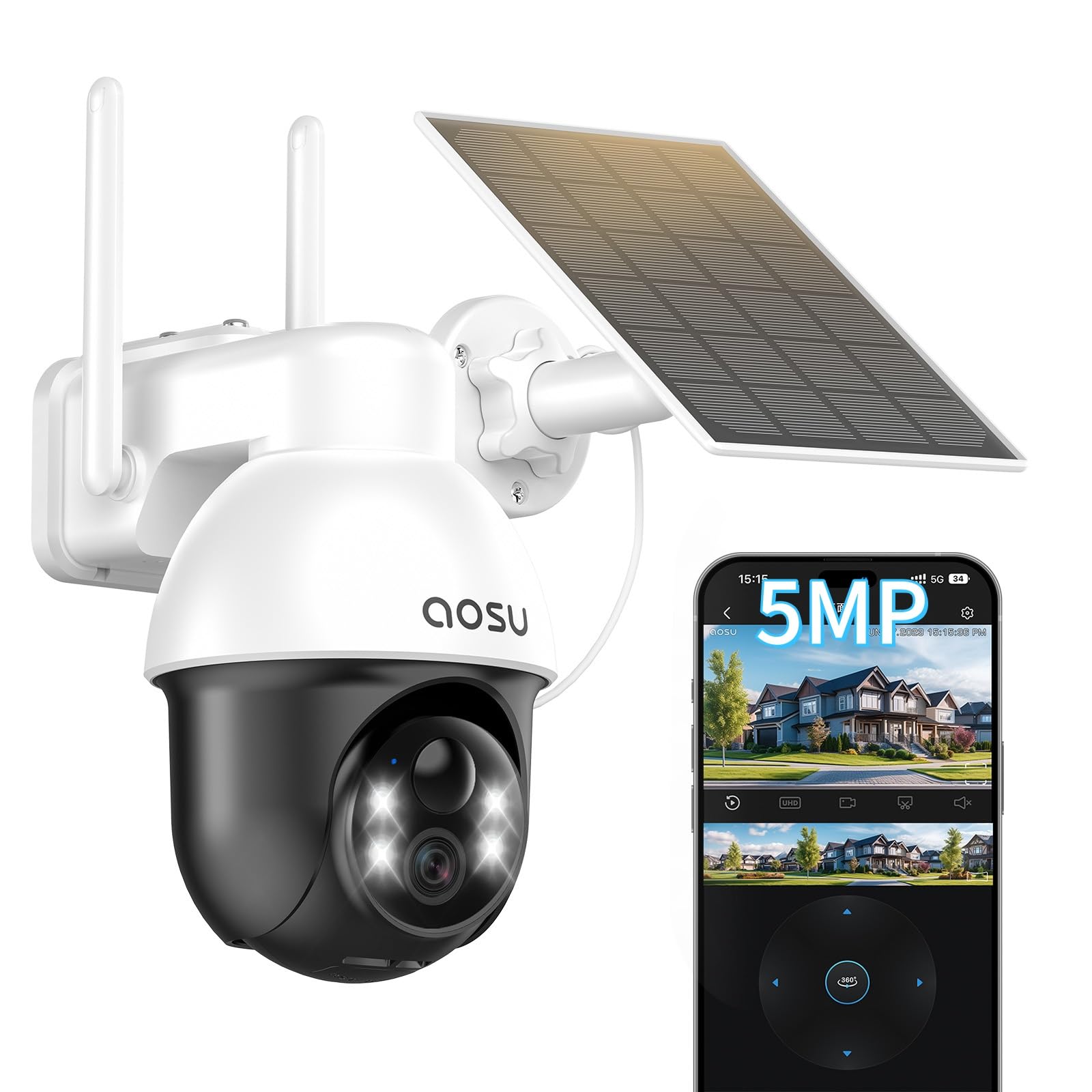 楽天市場】aosu 防犯カメラ 4台セット 32Gホームベース付き ソーラー式