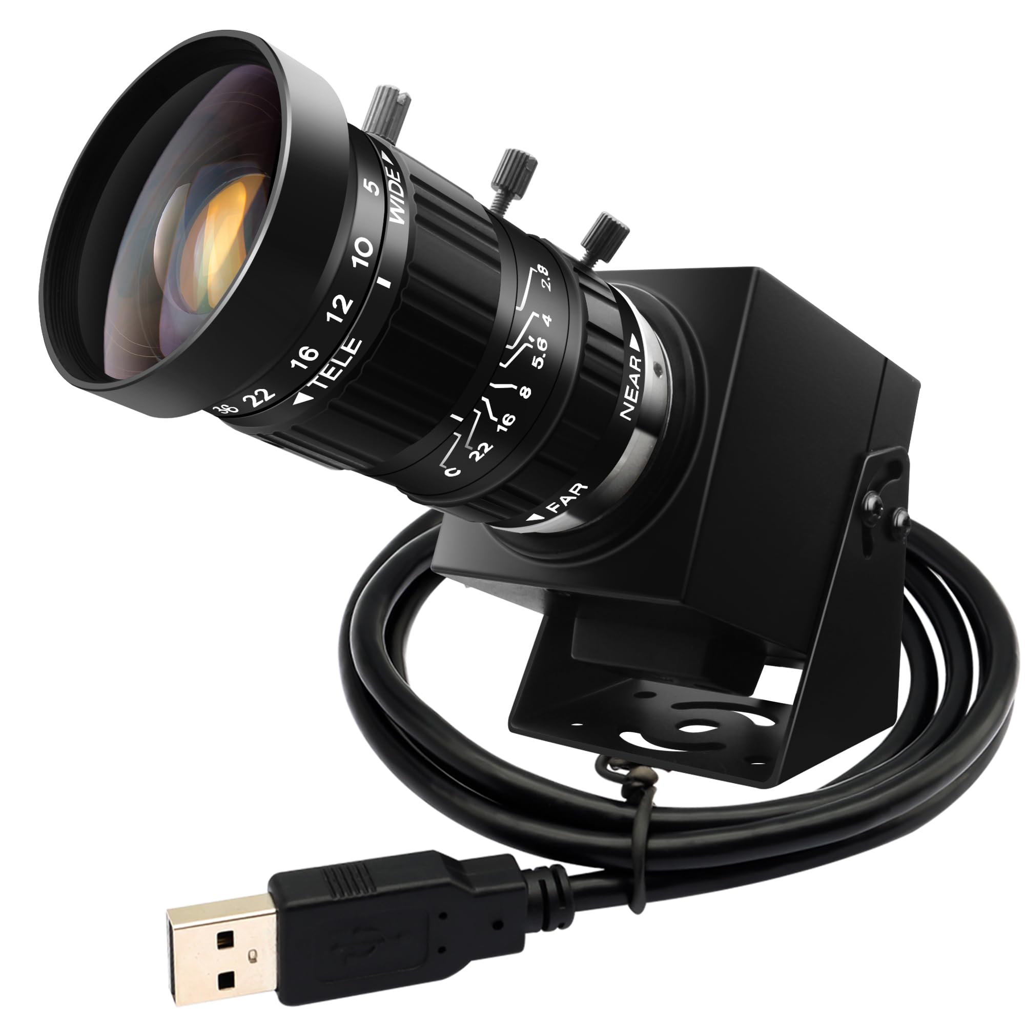 ELP 4800万画素マニュアルズームWebカメラ 5-50mm 可変焦点10倍ズームUSBカメラ パソコン 8K望遠写真ウェブカメラ UVC USB2.0 遠近両用のWebかめら 6000P PCカメラ ミニ ビデオカメラ CCTV 工業用バリフォーカル｜湖南オンライン